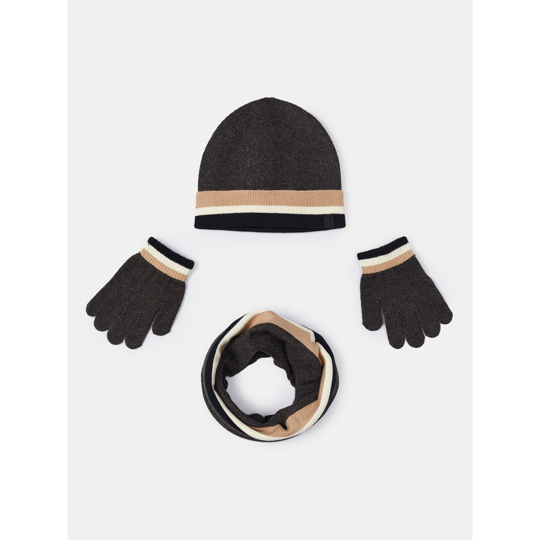 Set: gorro, bufanda de tubo y guantes Mayoral 10823 Gris