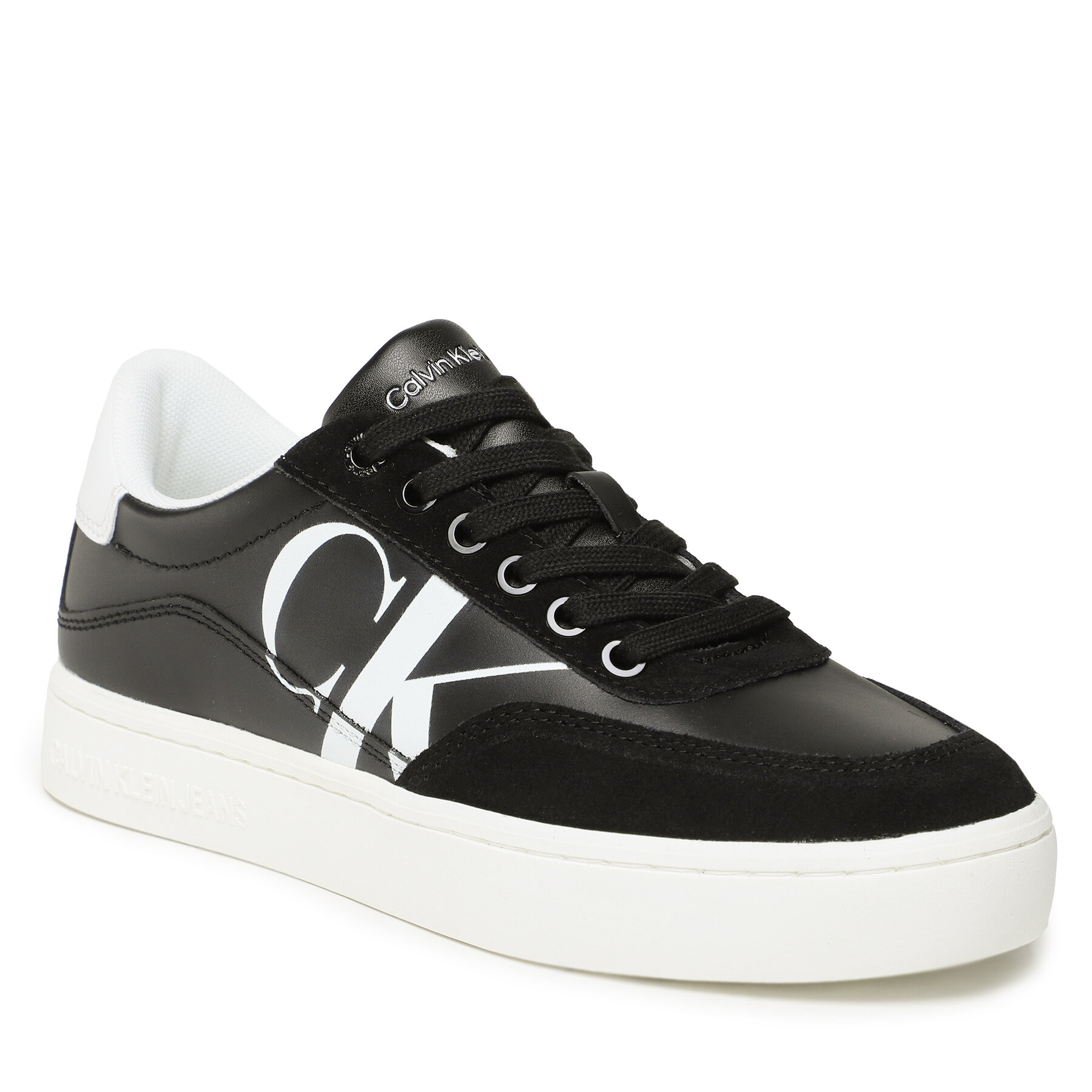 Sneakers Calvin Klein Jeans Classic Cupsole Laceup Mix Lth YW0YW01057 Black/Bright White/Silver BEH