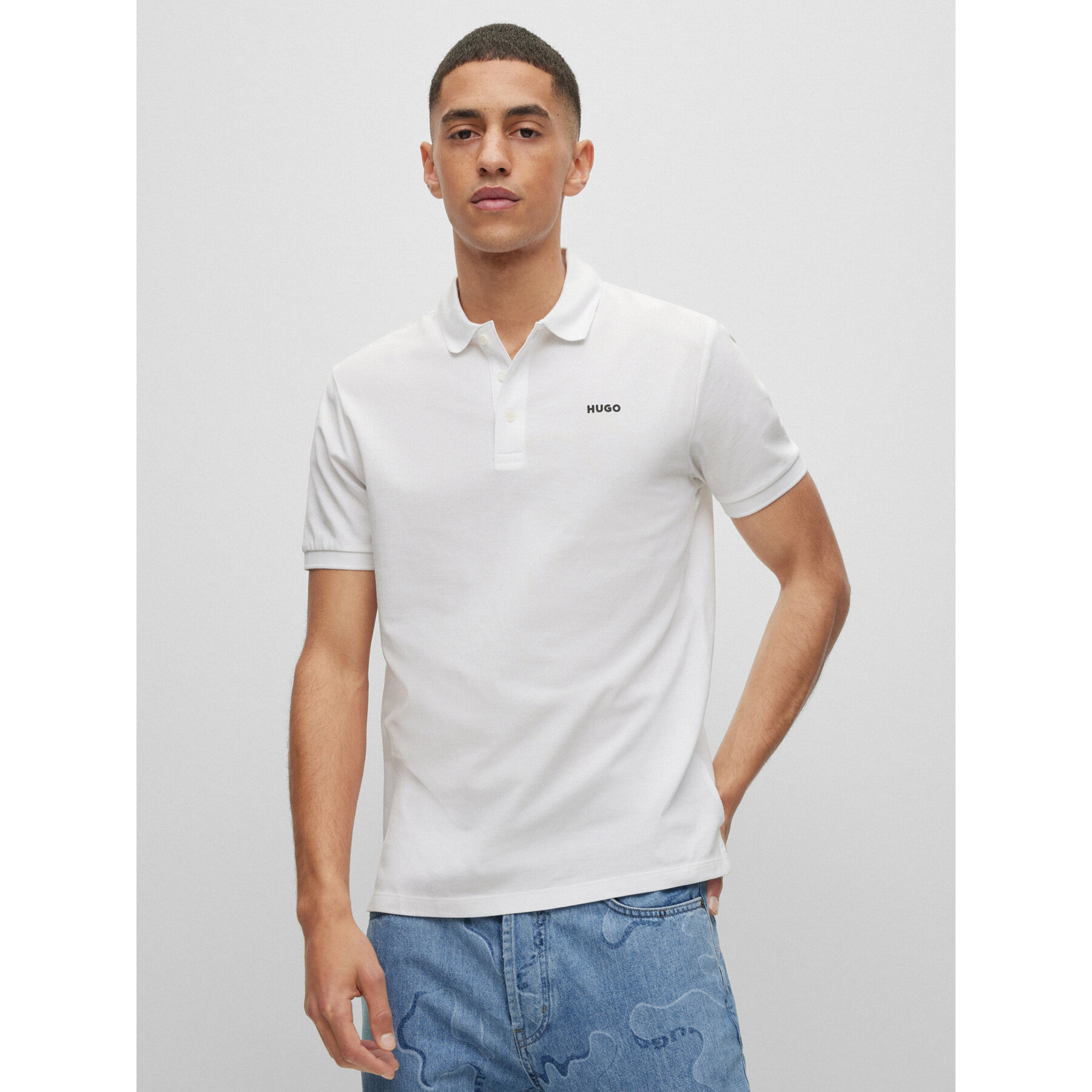 Hugo Polo majica Donos222 50466182 Bela Regular Fit
