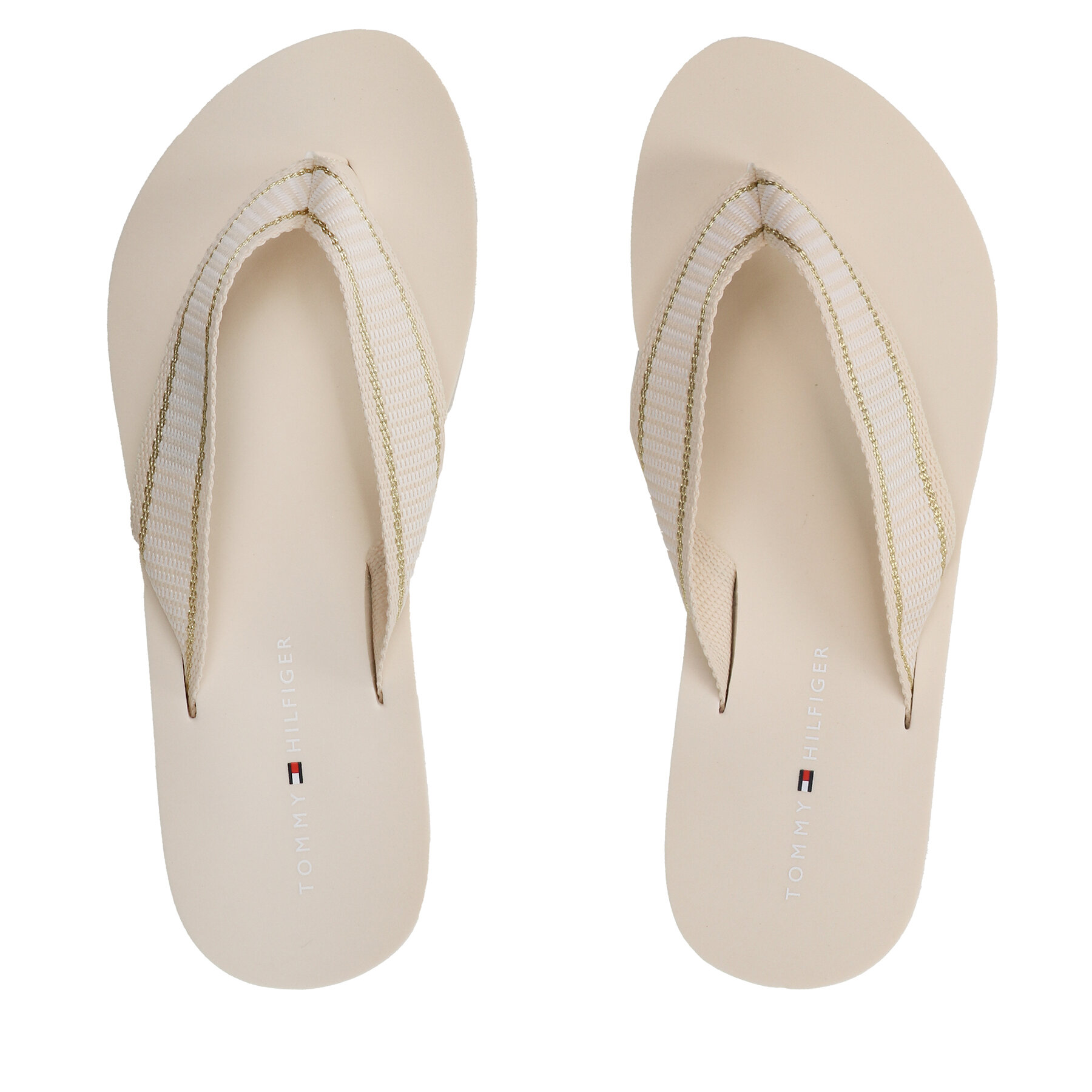 Damskie Japonki Tommy Hilfiger, Rozmiar 36 Beżowy Th Webbing Flip Flop FW0FW07262