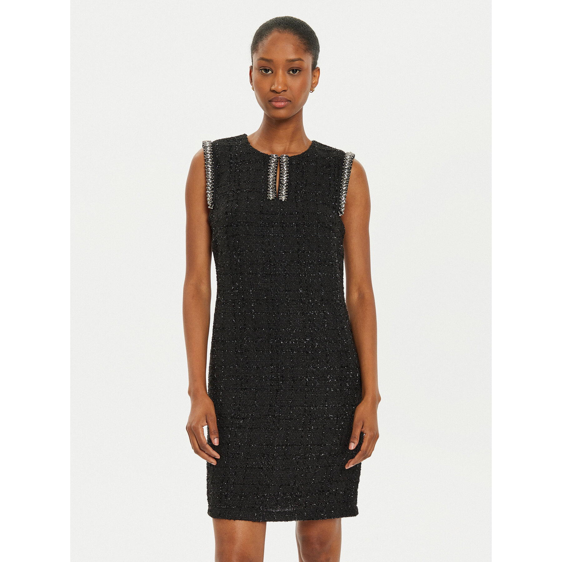 Rinascimento Strickkleid CFC0019574002 Schwarz Regular Fit