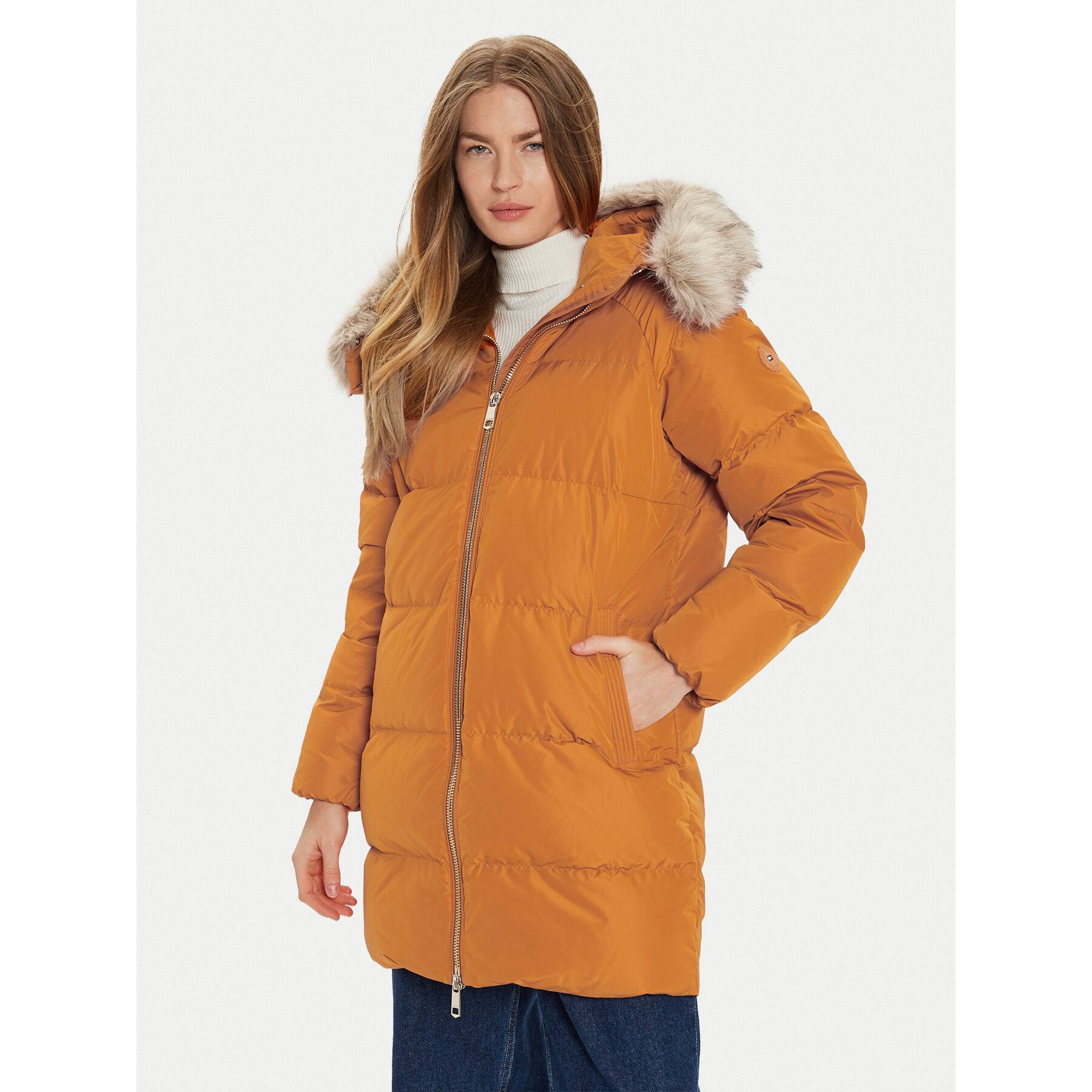 Tommy Hilfiger Daunenjacke WW0WW42743 Orange Regular Fit