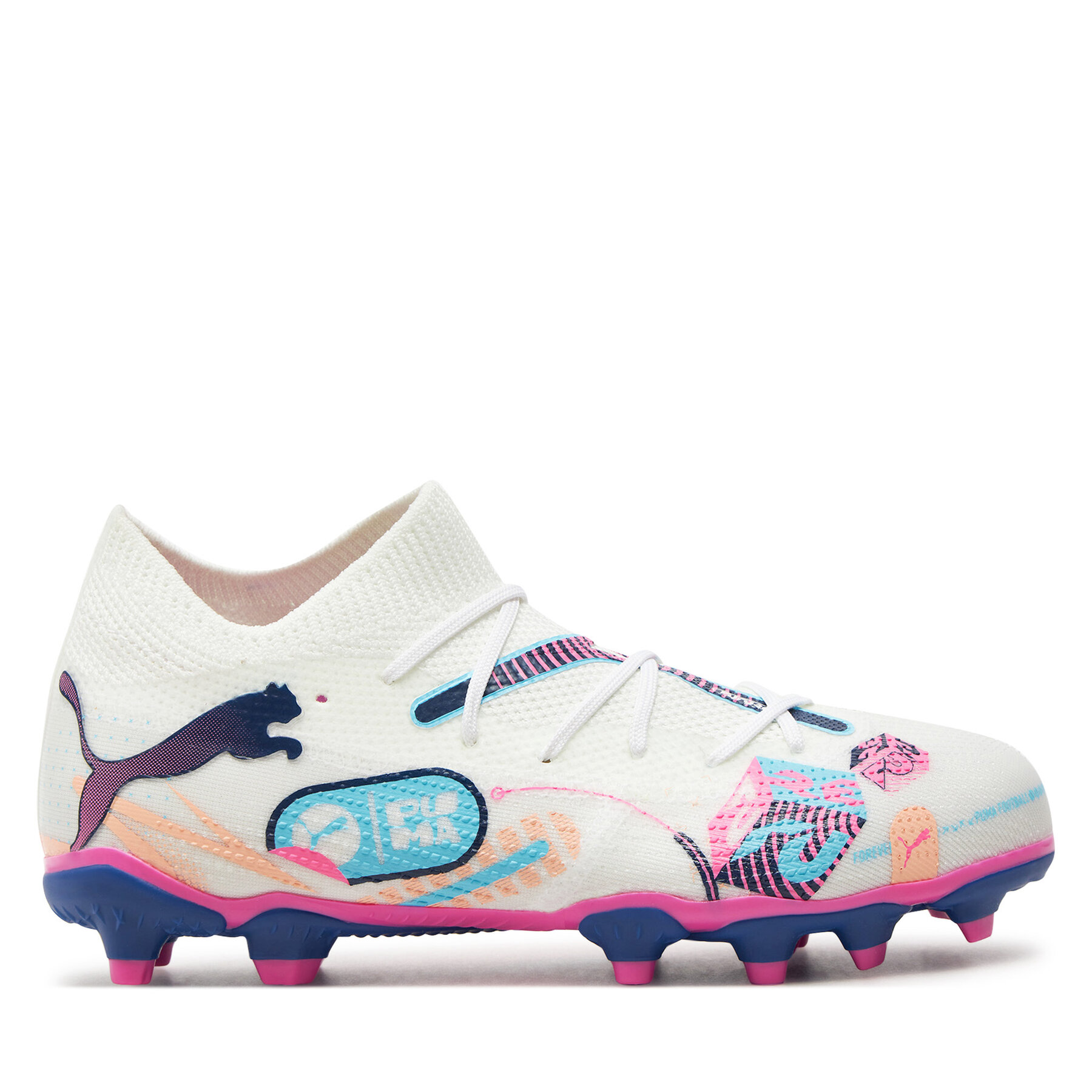 Zapatos de fútbol Puma FUTURE 7 MATCH VOL. UP FG/AG JR 108076 01 Blanco