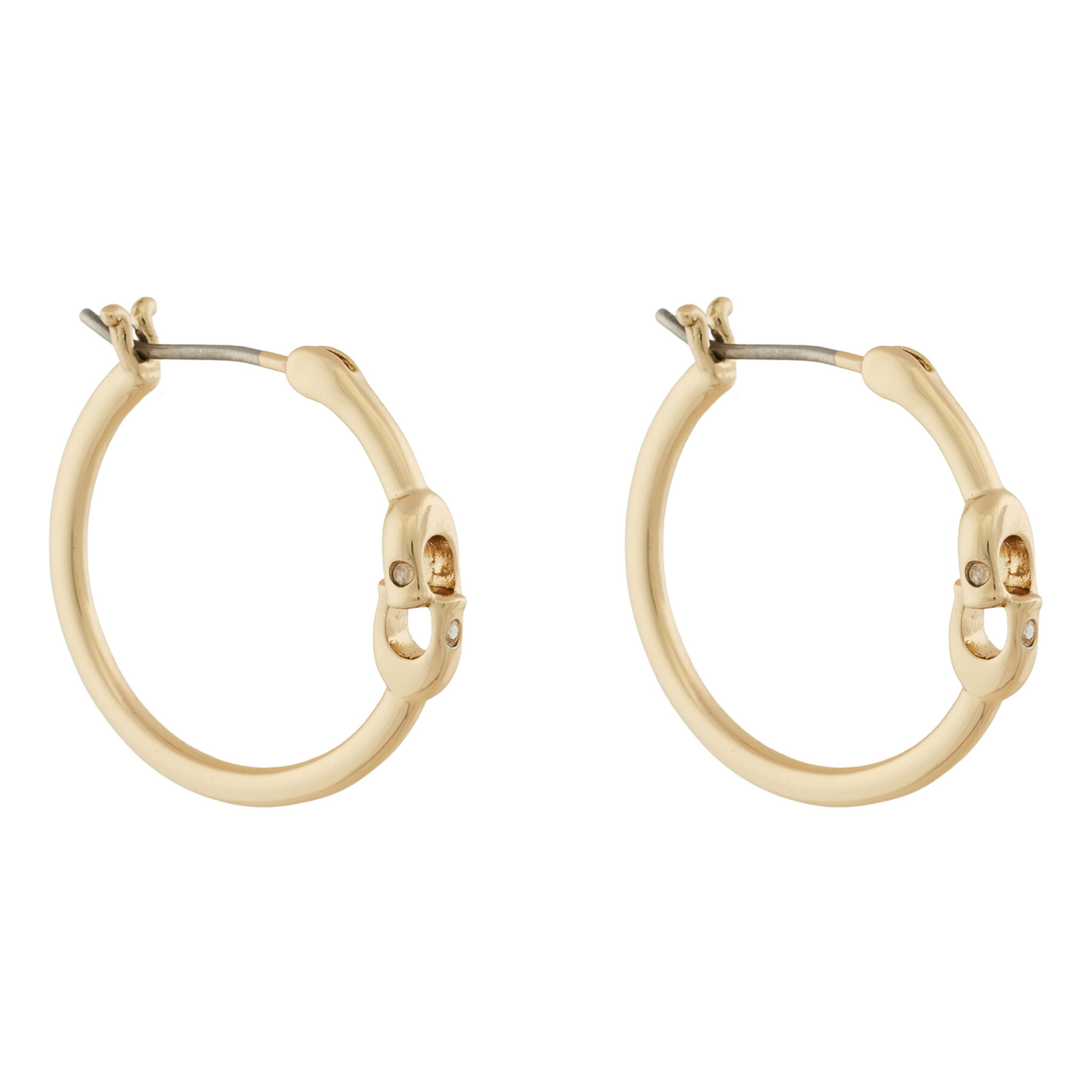 Cercei Coach Signature Hoop Earrings 37408160GLD710 Auriu