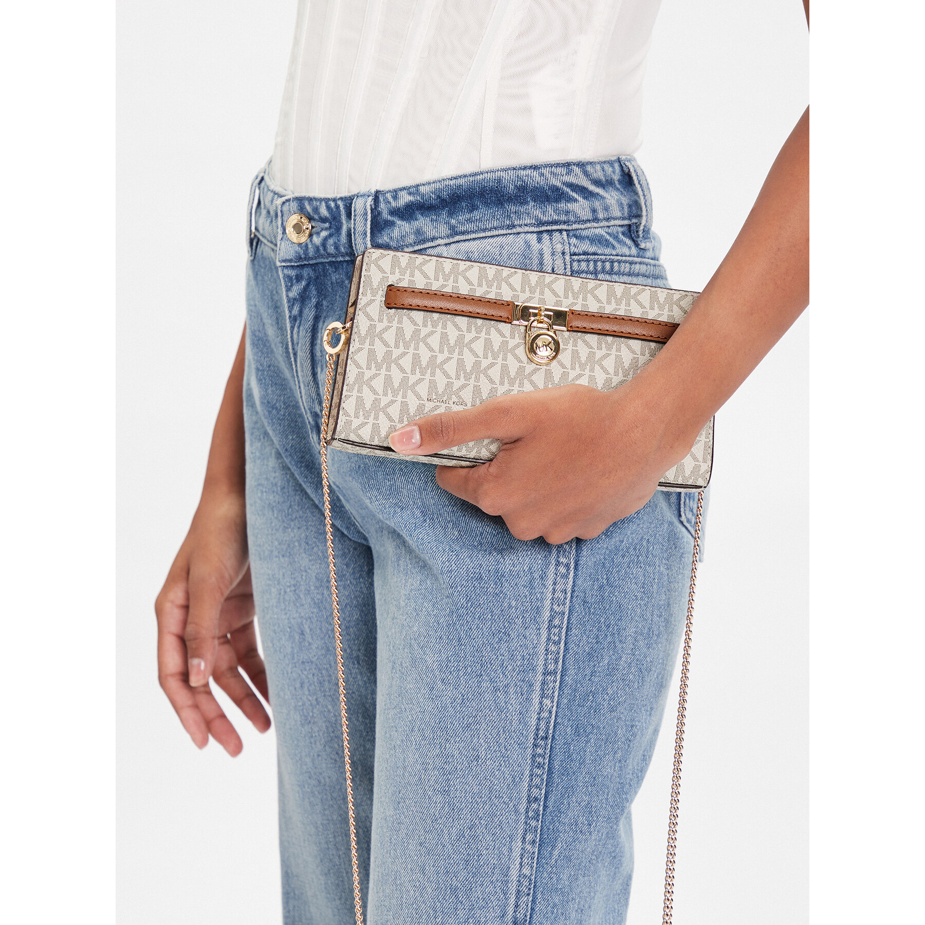 Geantă MICHAEL Michael Kors 32F5GNXC0B Écru