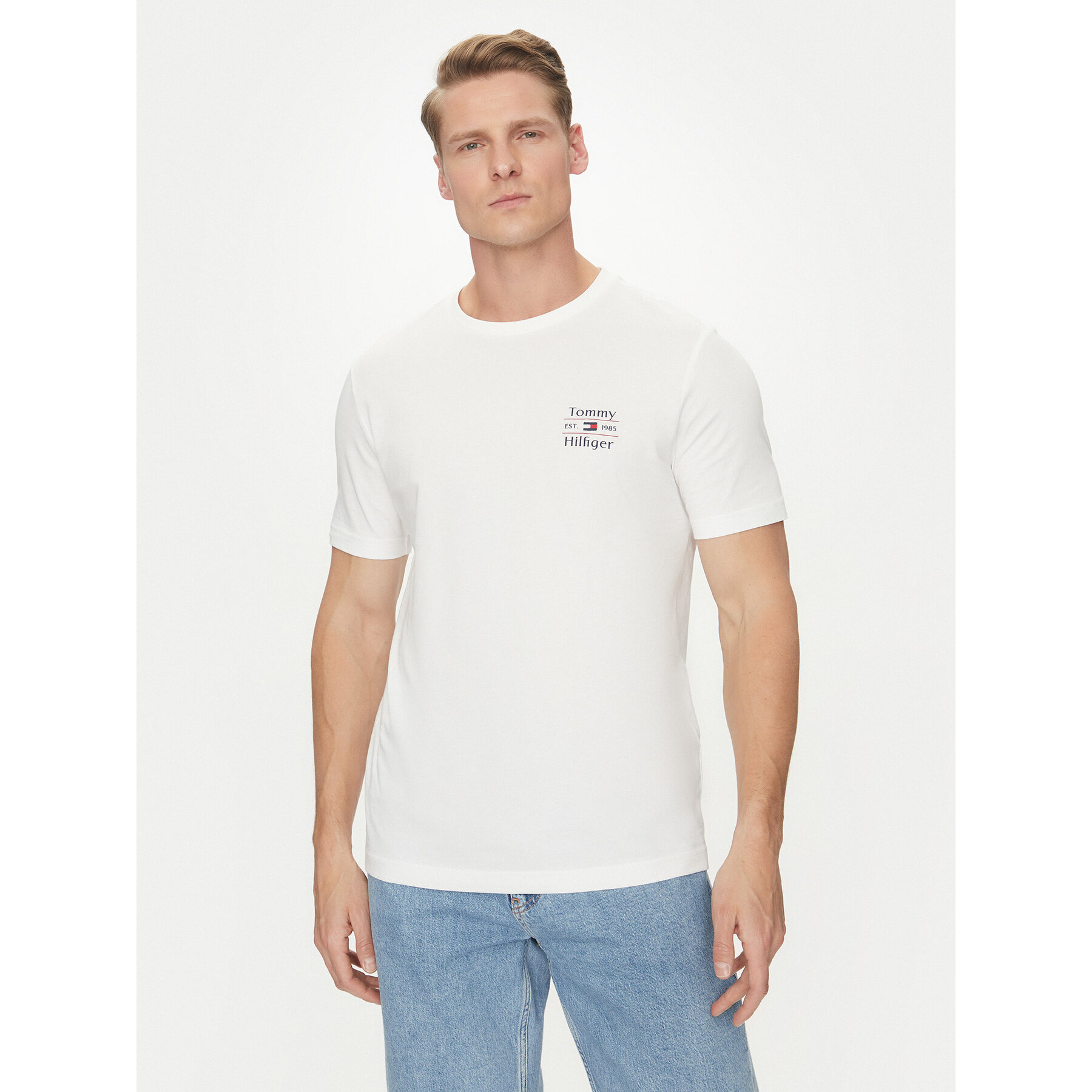 Tommy Hilfiger Póló Stack MW0MW38622 Fehér Regular Fit
