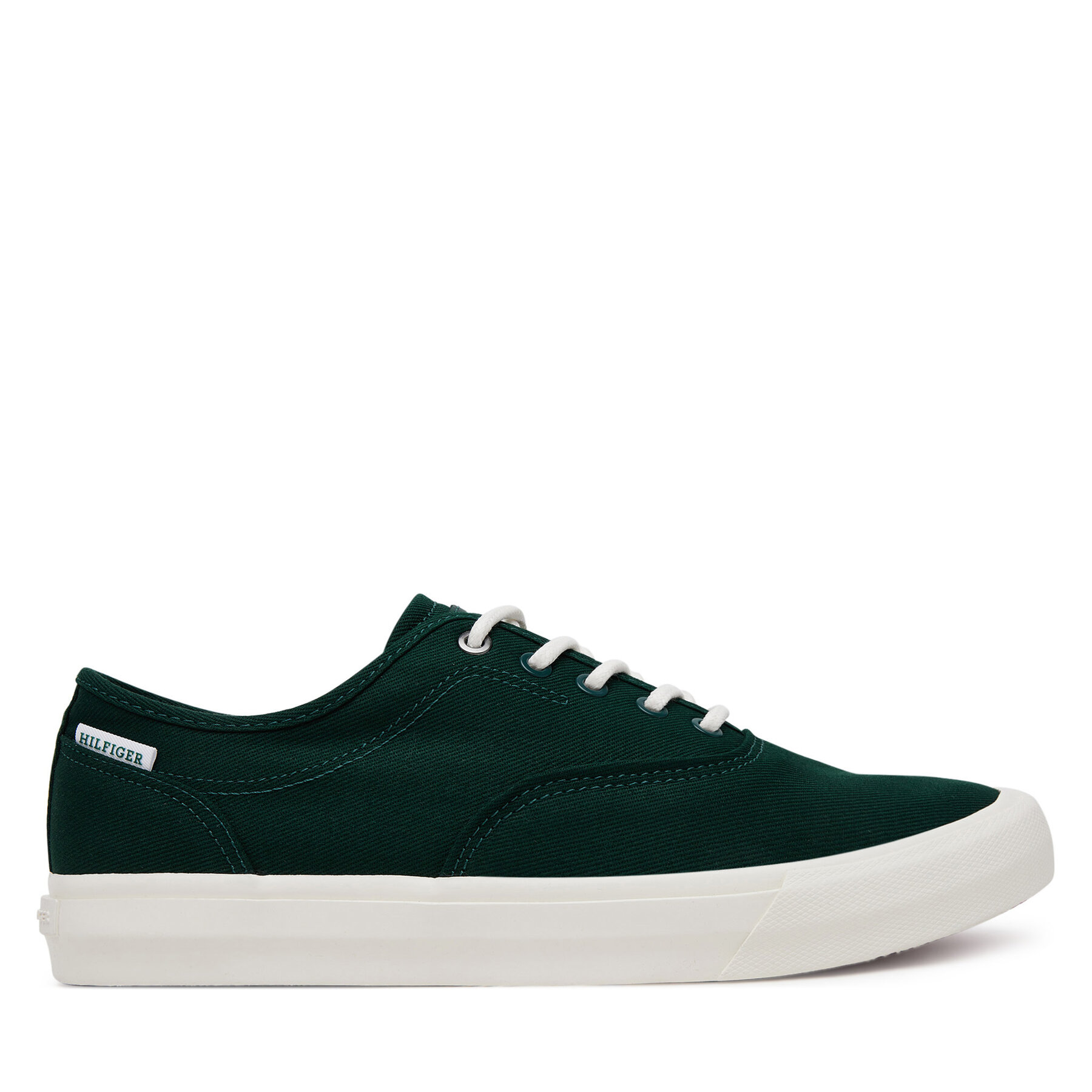 Teniszcipő Tommy Hilfiger Th Hi Vulc Low Oxford Twill FM0FM05400 Zöld