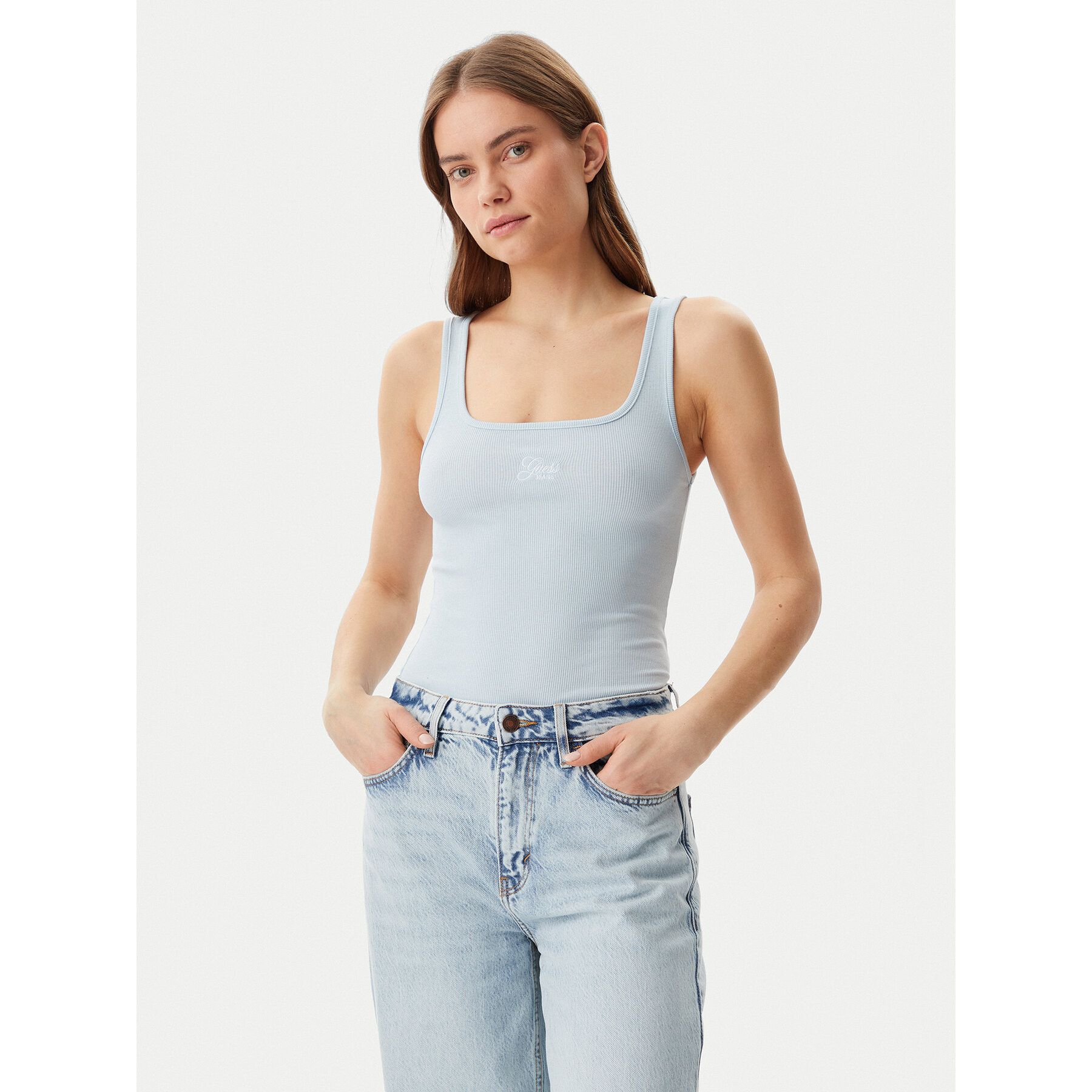 Guess Jeans Guess Jeans Τοπ W5GP26 KA0H1 Μπλε Regular Fit