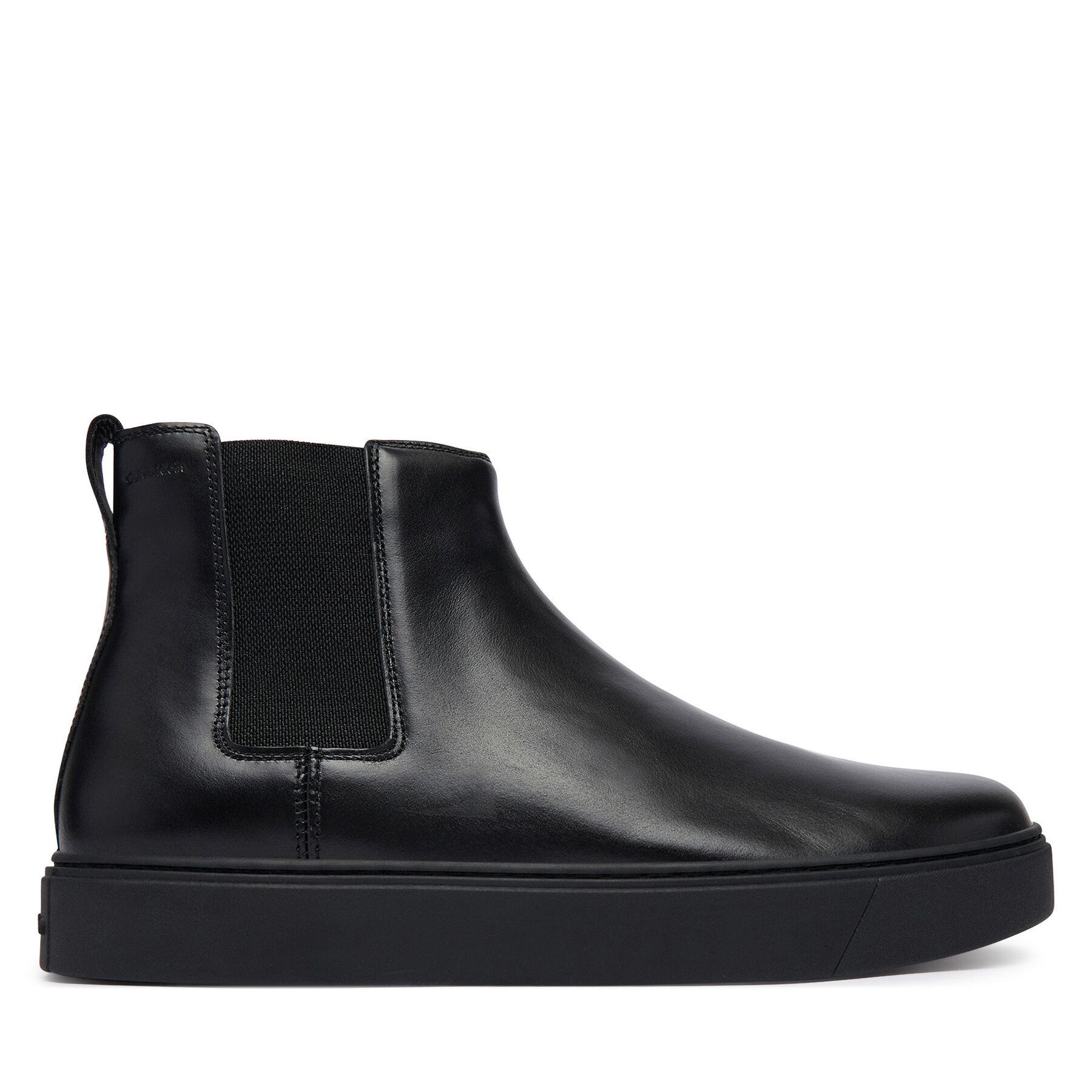 Členková obuv s elastickým prvkom Calvin Klein Hybrid Clean Chelsea Wax Lth HM0HM02253 Čierna