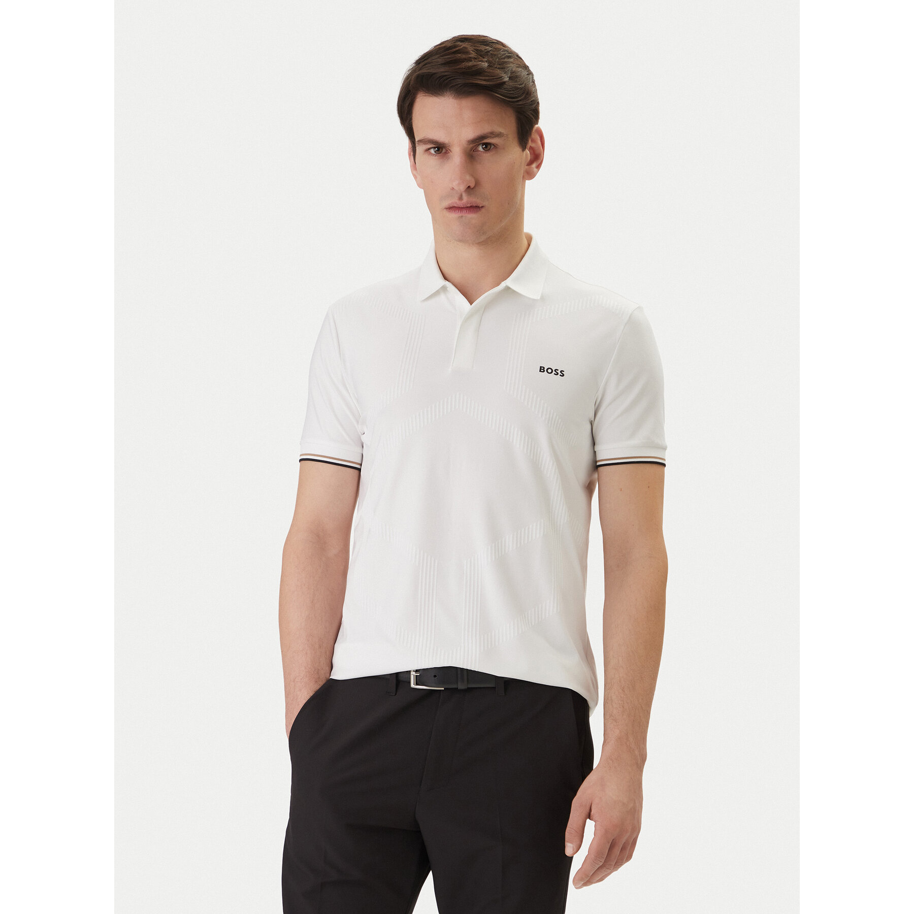 BOSS Poloshirt Chip Hexa 50554561 Weiß Regular Fit