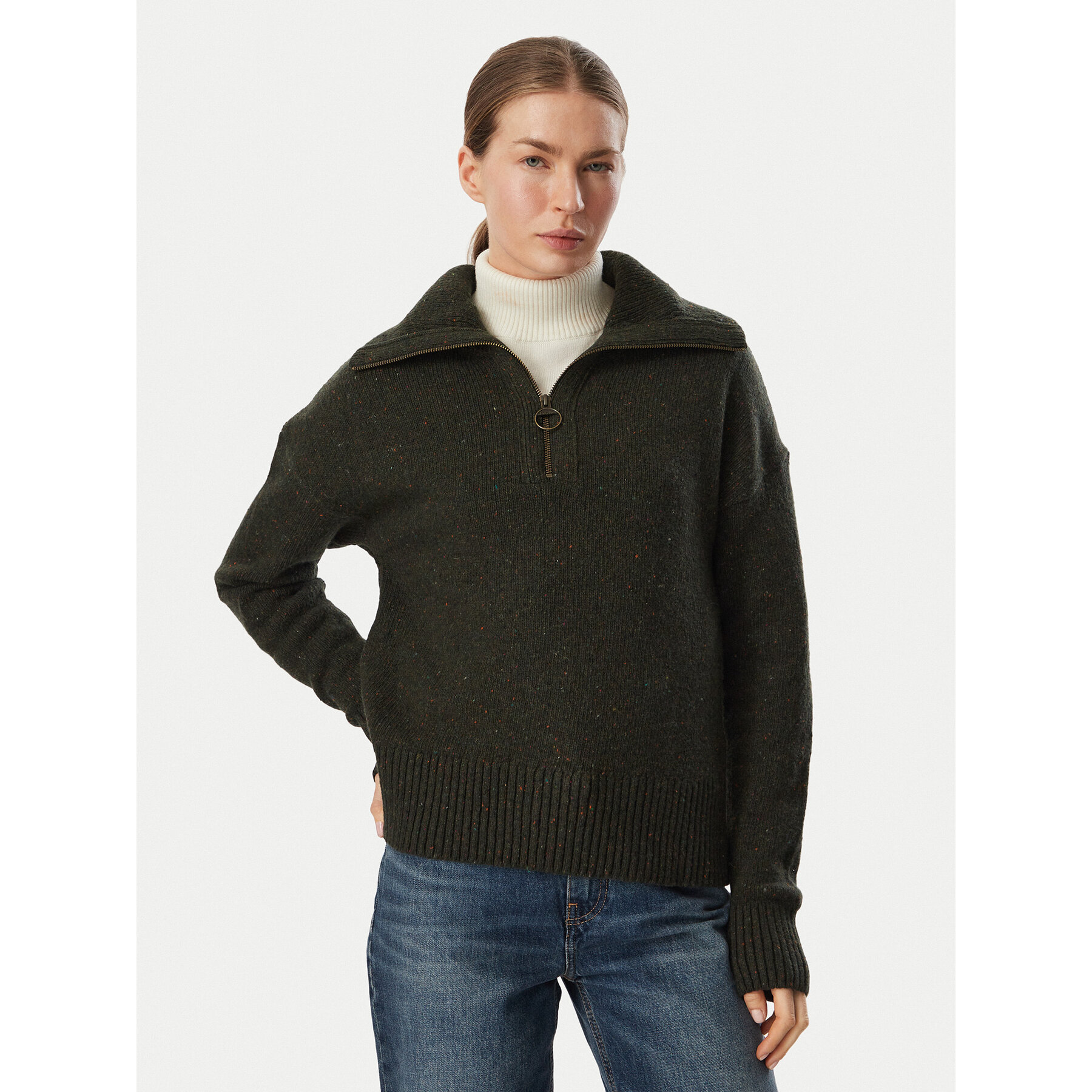 Barbour Pullover Lavensdale LKN1579OL71 Dunkelgrün Relaxed Fit