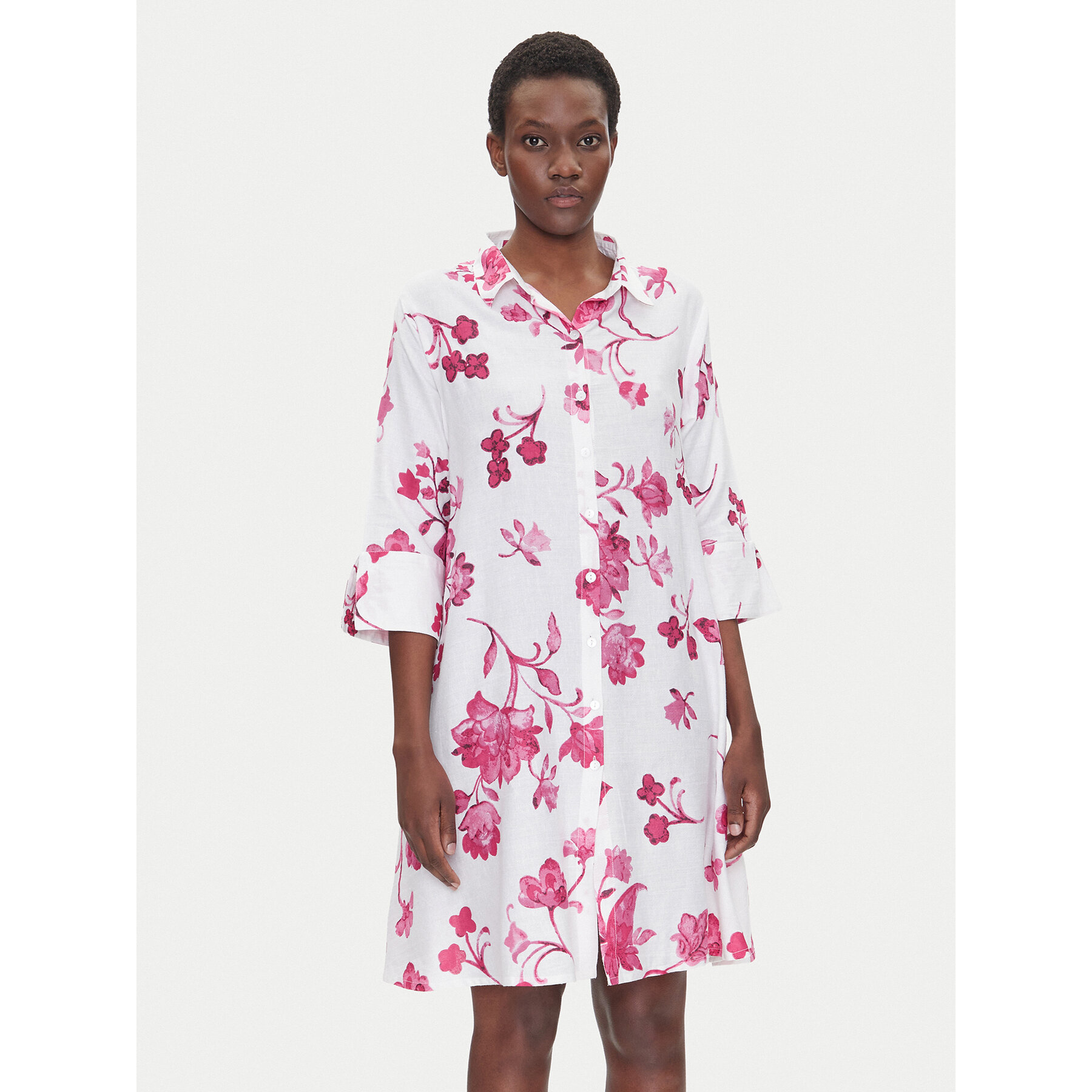 Iconique Hemdkleid IC25-055 Weiß Relaxed Fit