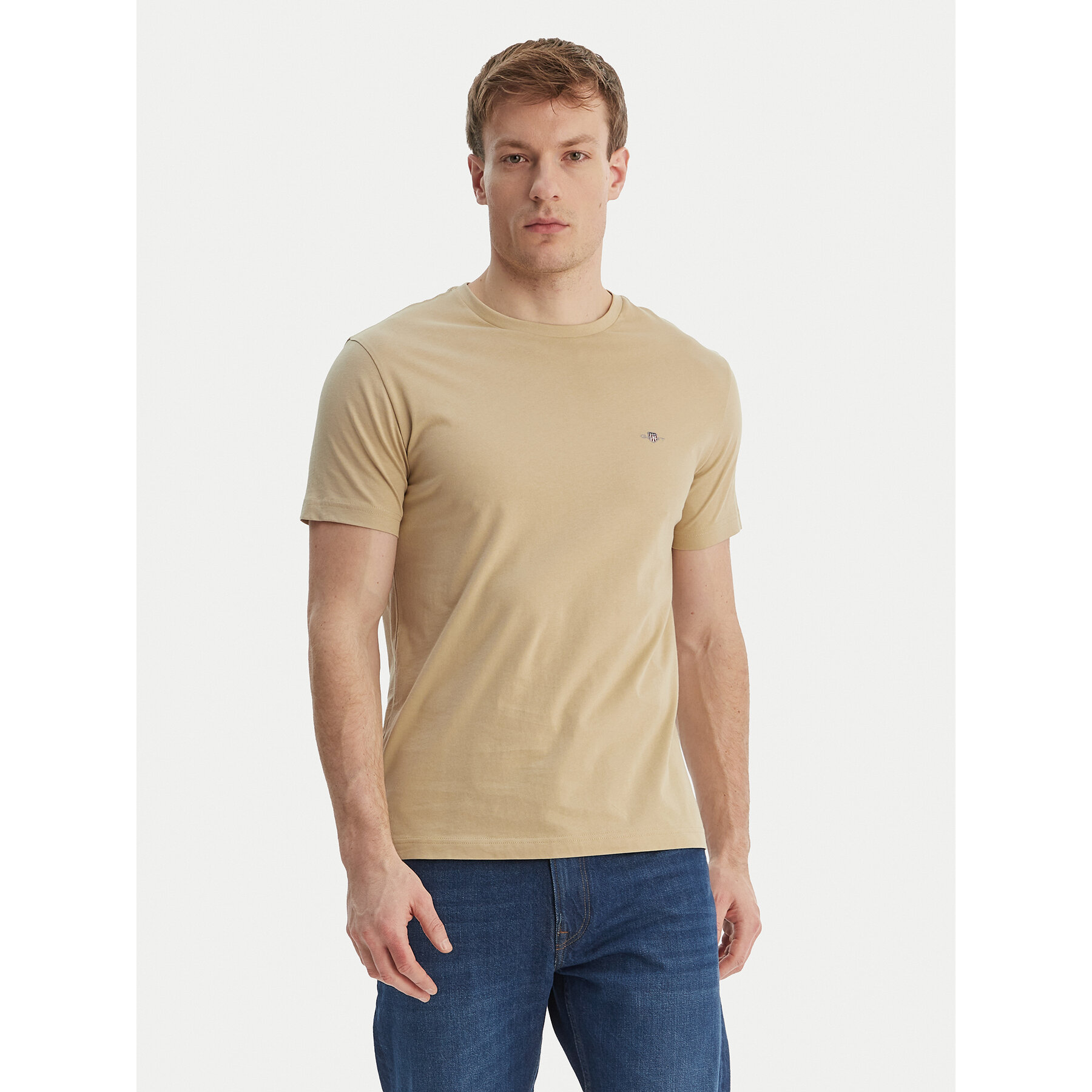 Gant Majica Shield 2003185 Bež Slim Fit