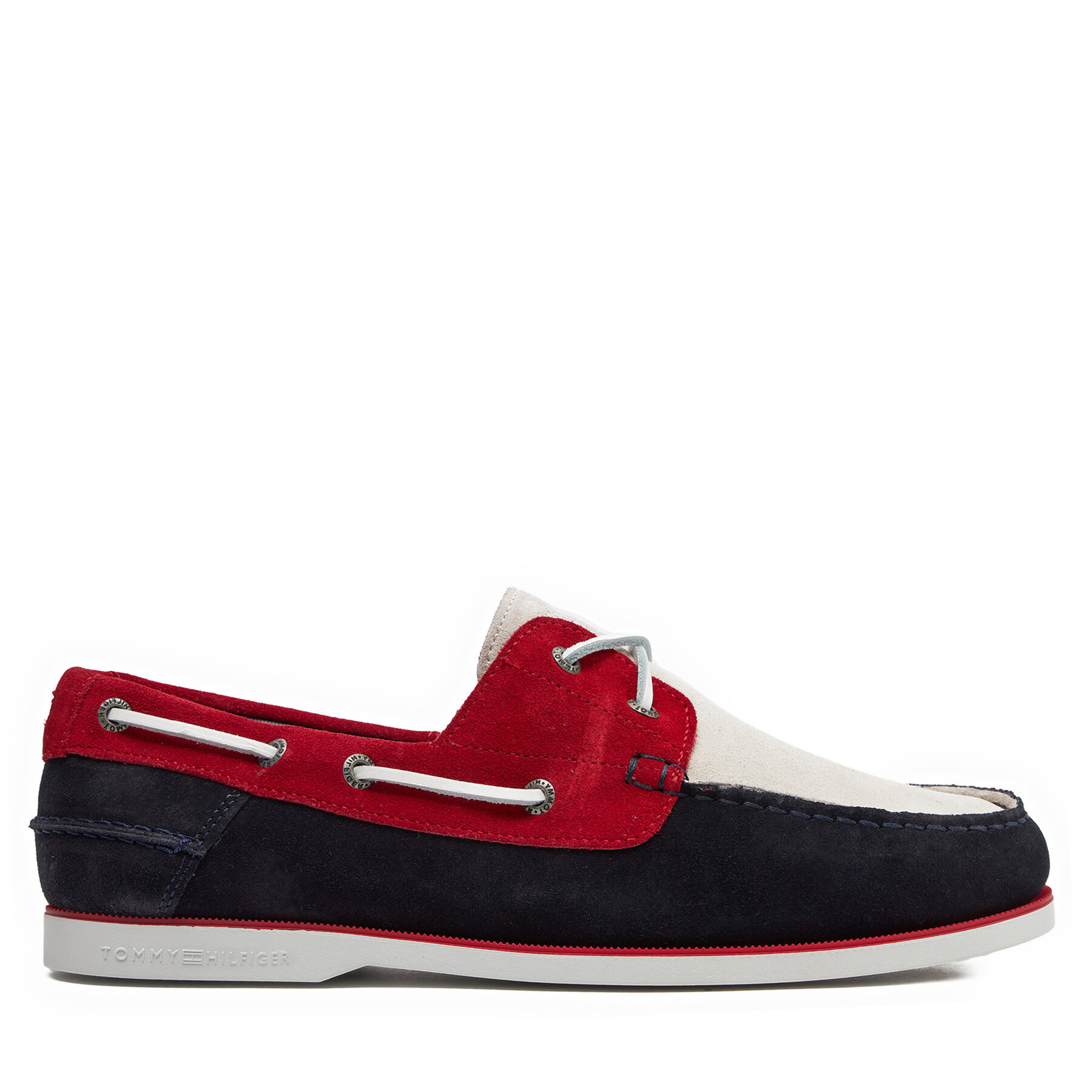 Męskie Mokasyny Tommy Hilfiger, Rozmiar 44 Granatowy Th Boat Shoe Core Rwb Suede FM0FM04630