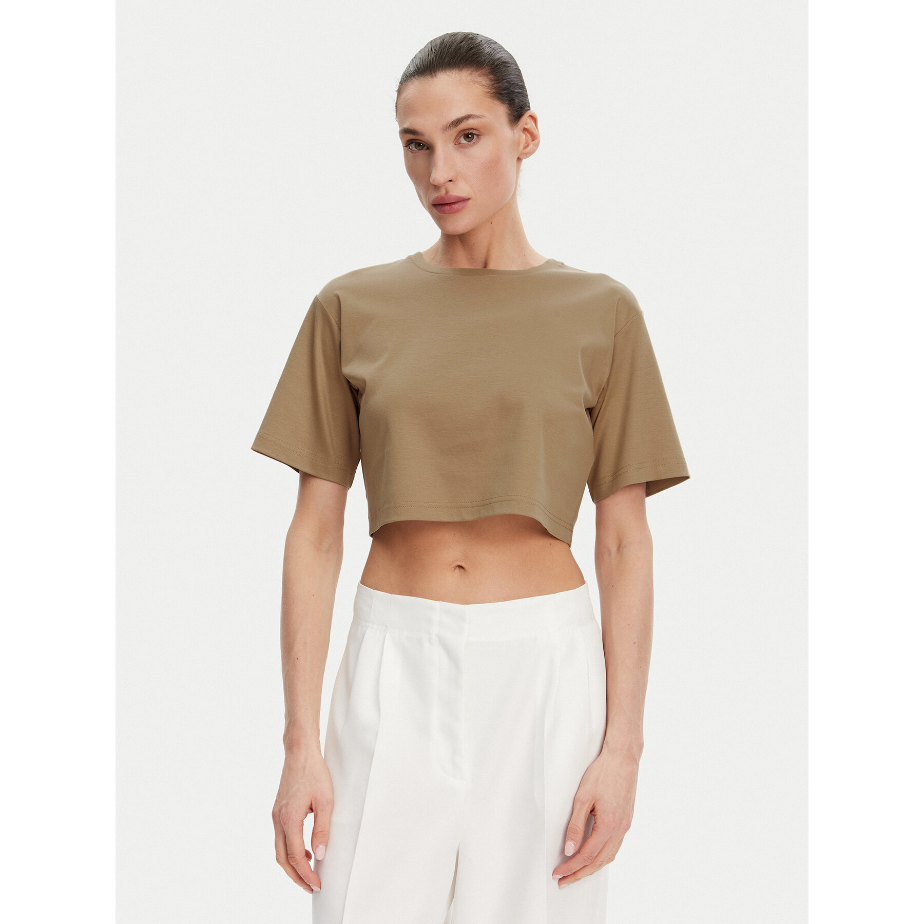Max Mara Leisure Marškinėliai 2516941098650 Ruda Regular Fit