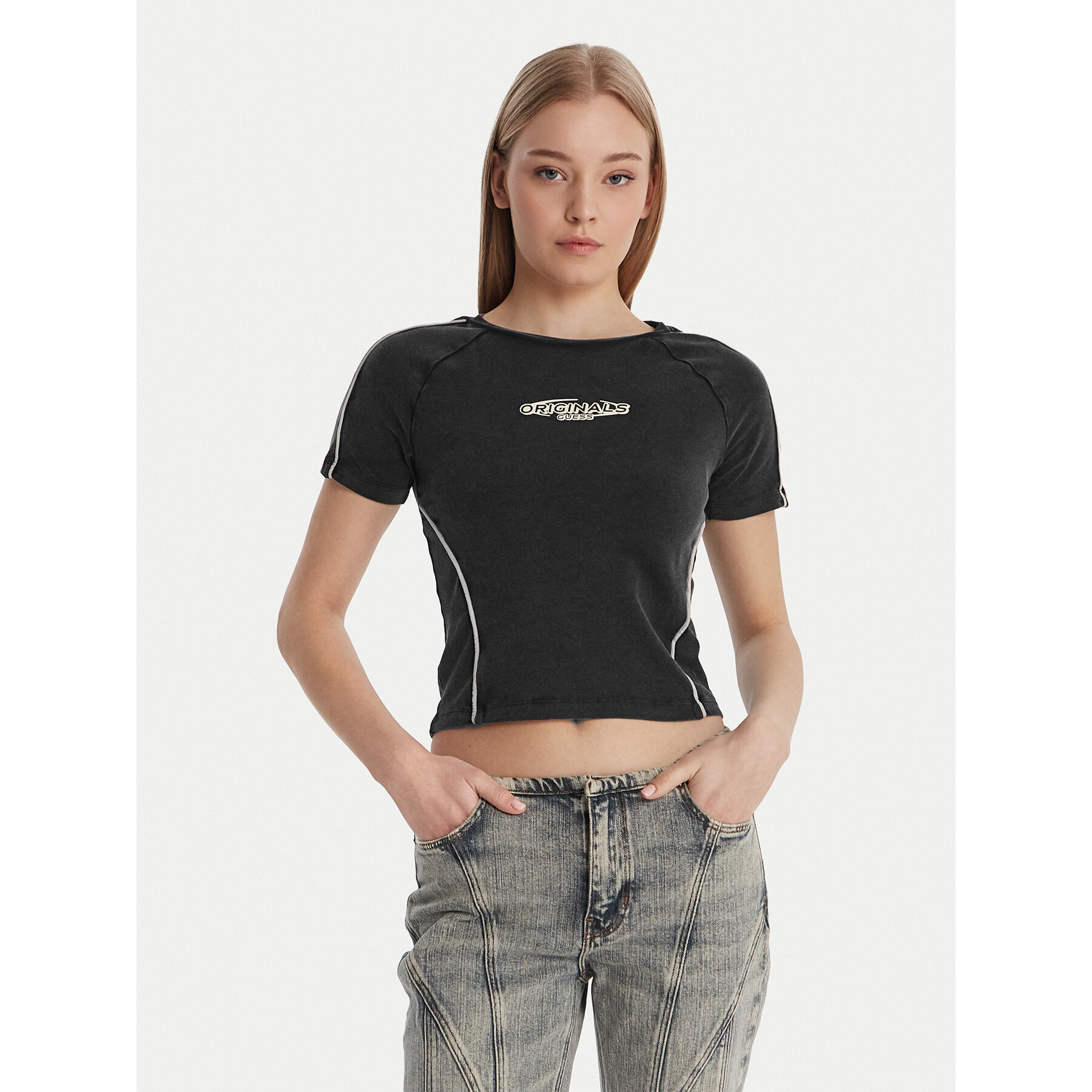 Guess T-Shirt W6RI39 KCBF1 Grau Regular Fit