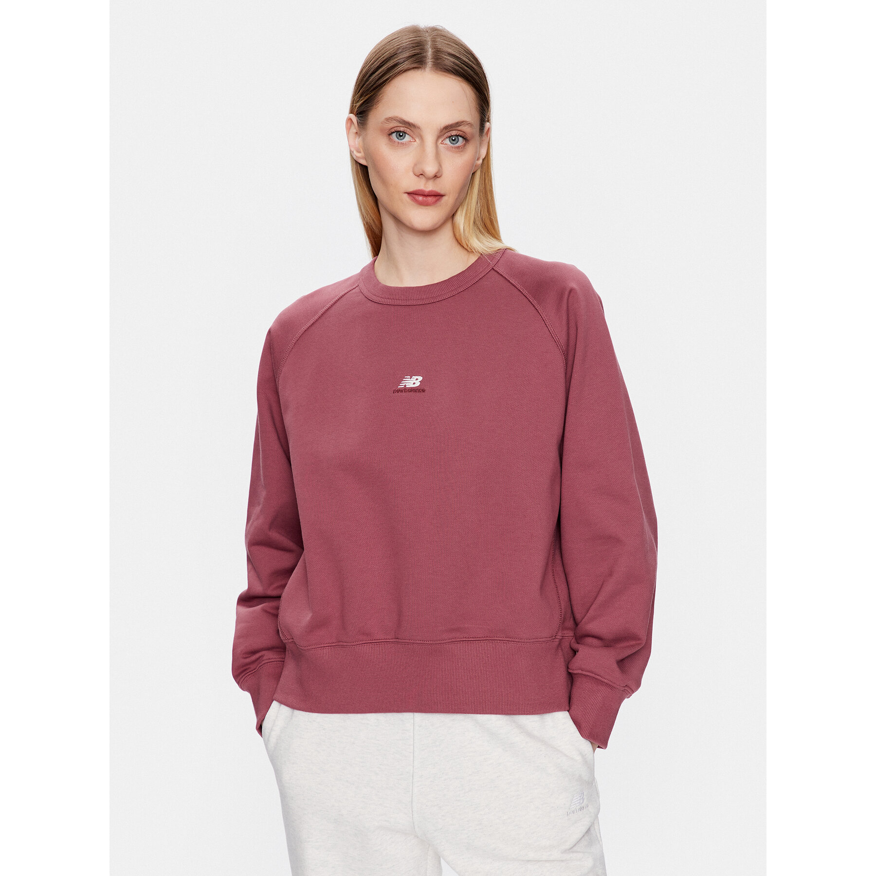 New Balance Sweatshirt WT31500 Dunkelrot Oversize