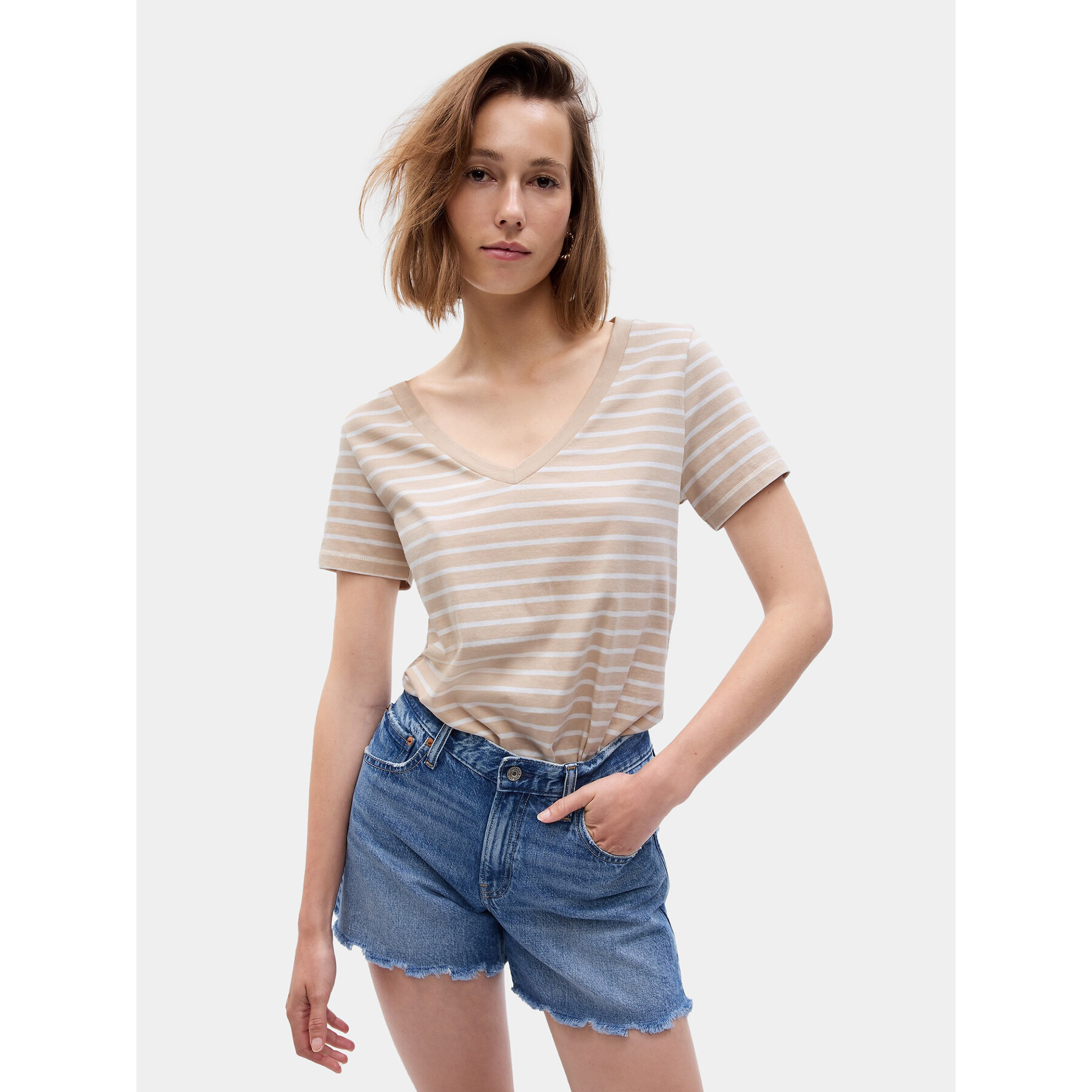 Gap T-Shirt 740140-58 Μπεζ Regular Fit