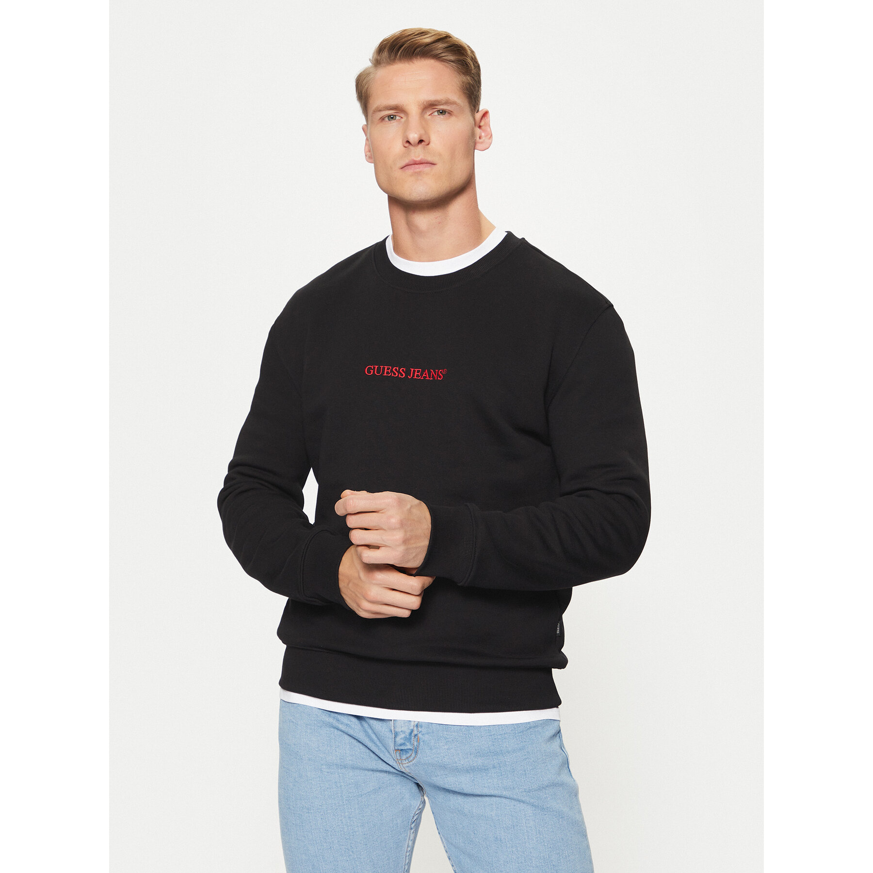 Guess Jeans Sweatshirt M4YQ19 K9V31 Schwarz Regular Fit