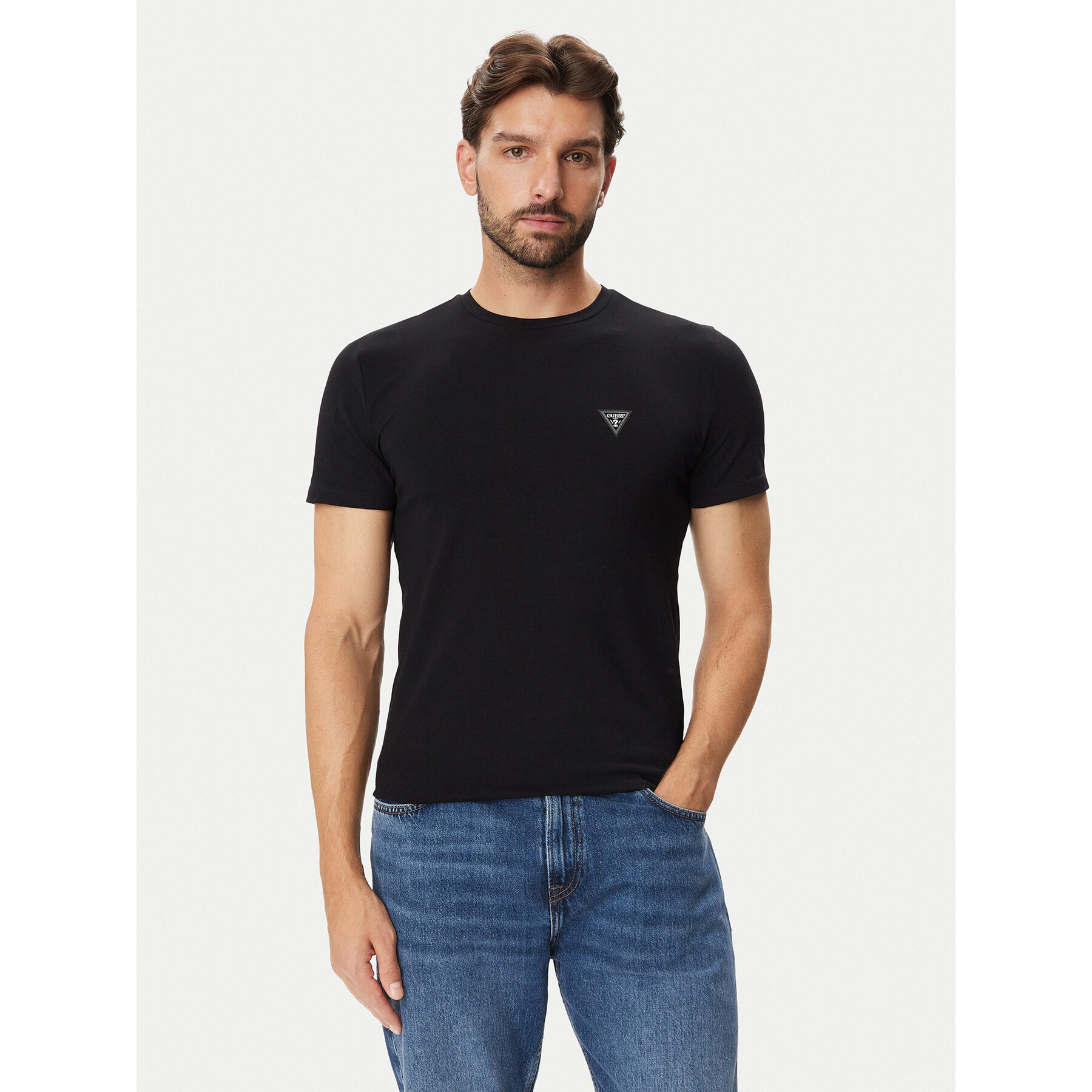 Guess T-Shirt U6BM01 K5385 Schwarz Regular Fit