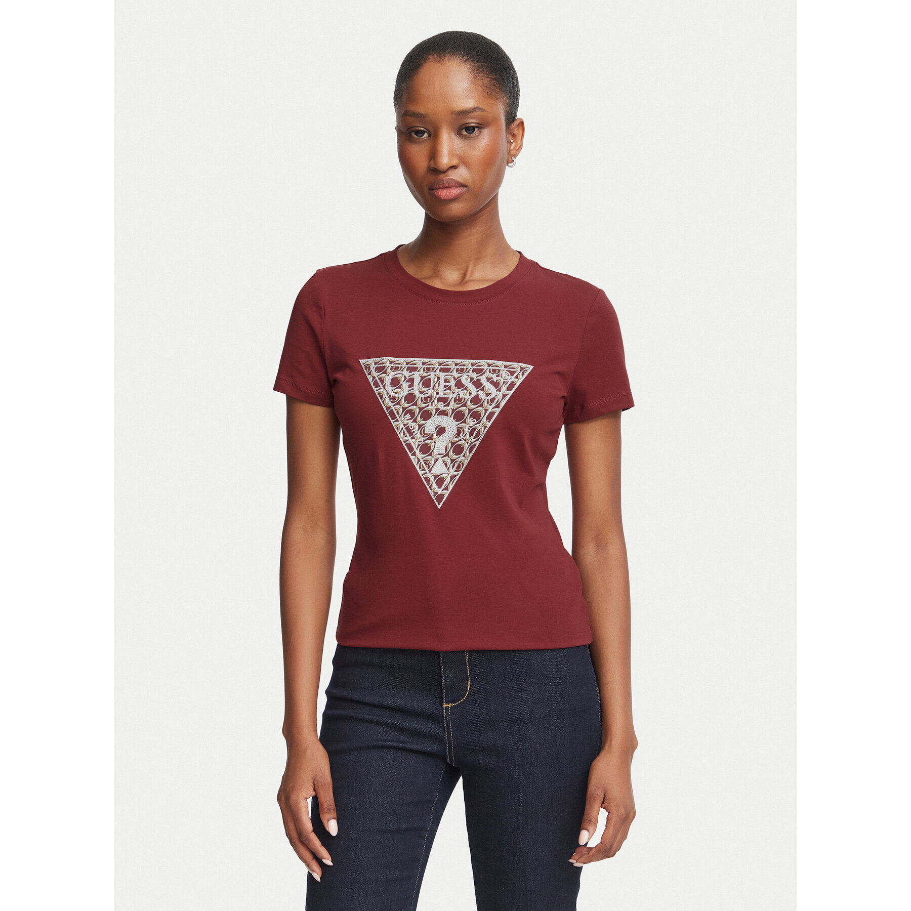 Guess T-Shirt W6BI61 K7948 Μπορντό Regular Fit