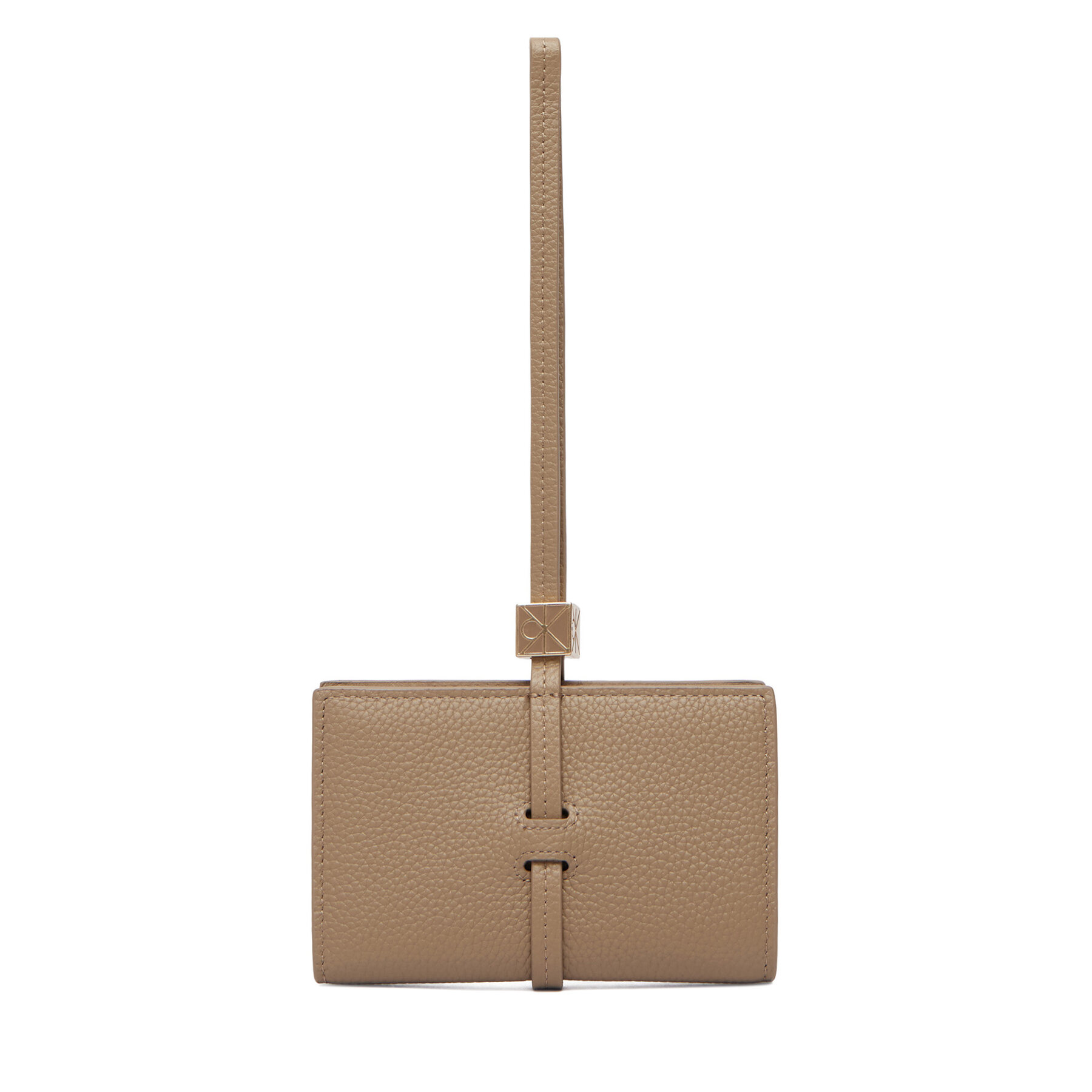 Πορτοφόλι Calvin Klein Emblem Hw Pebble Wallet On Strap LV04F1130G Μπεζ