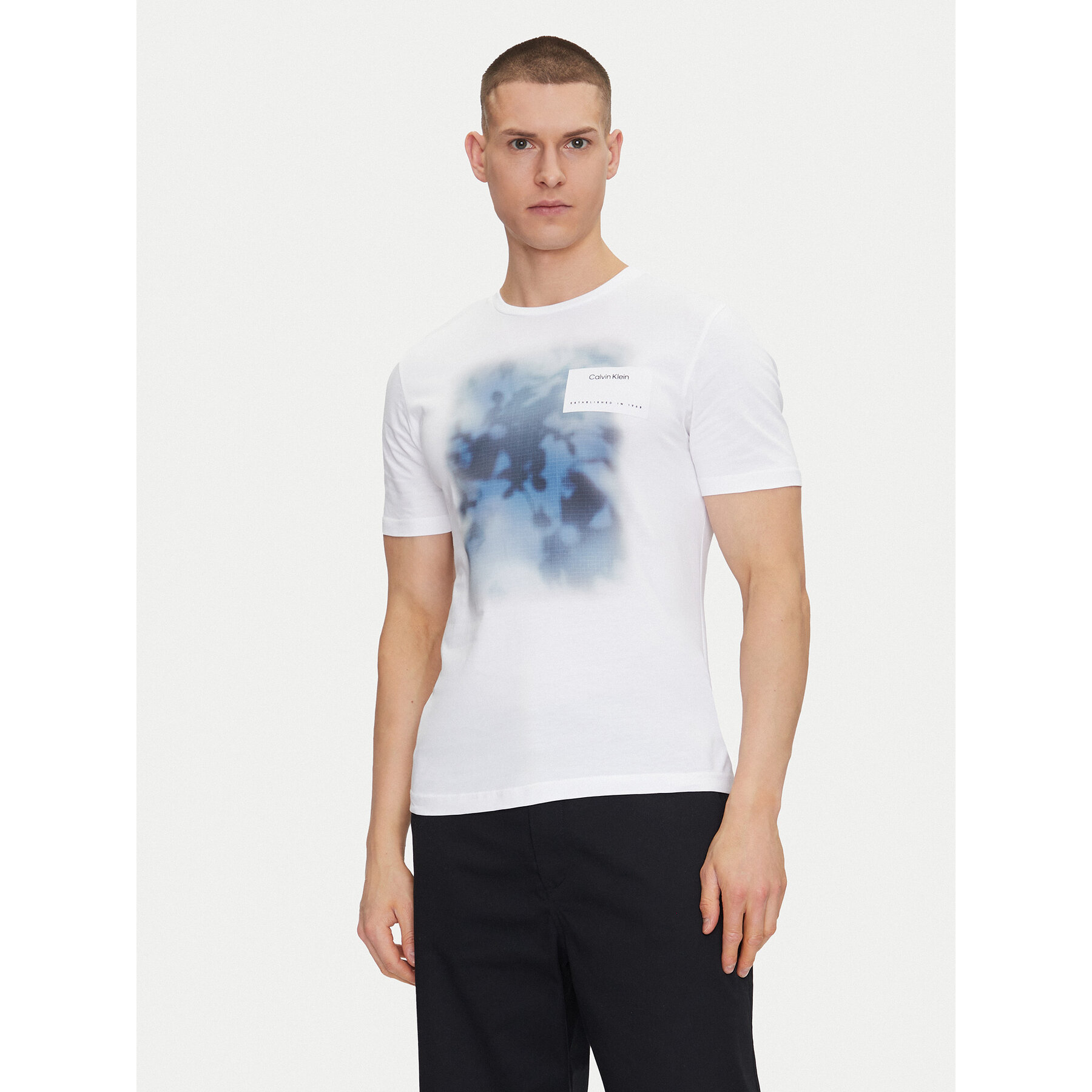 Calvin Klein T-Shirt Photo Print K10K114157 Bianco Regular Fit