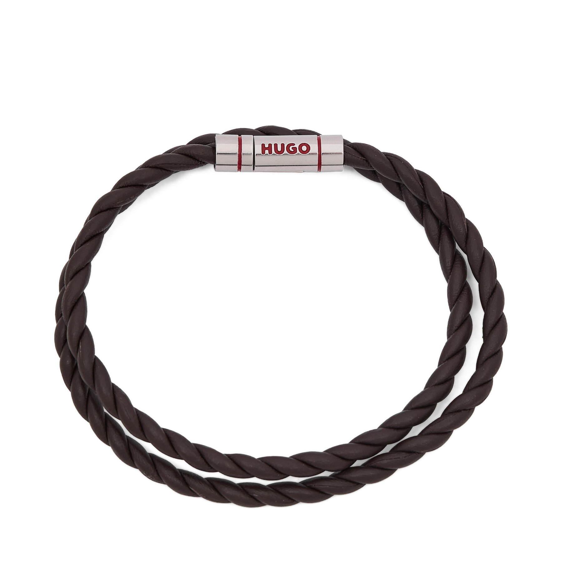 Zapestnica HUGO E-Doublebraid4 50552596 Rjava