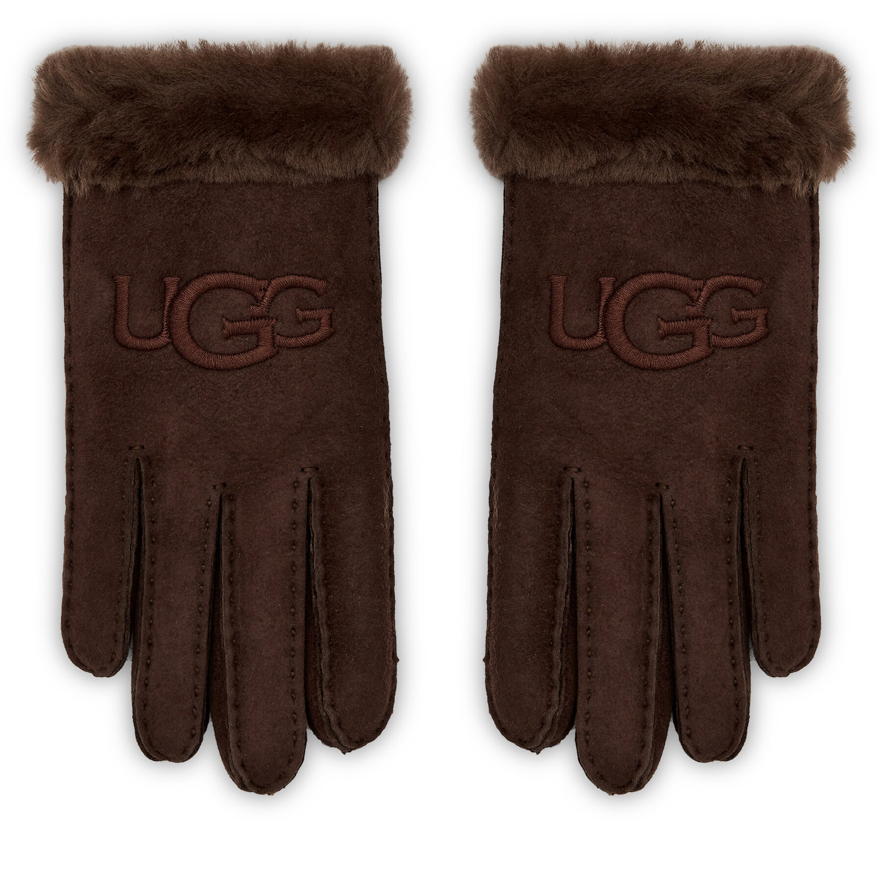 Ženske rokavice Ugg W Sheepskin Embroider Glove 20931 Burnt Cedar