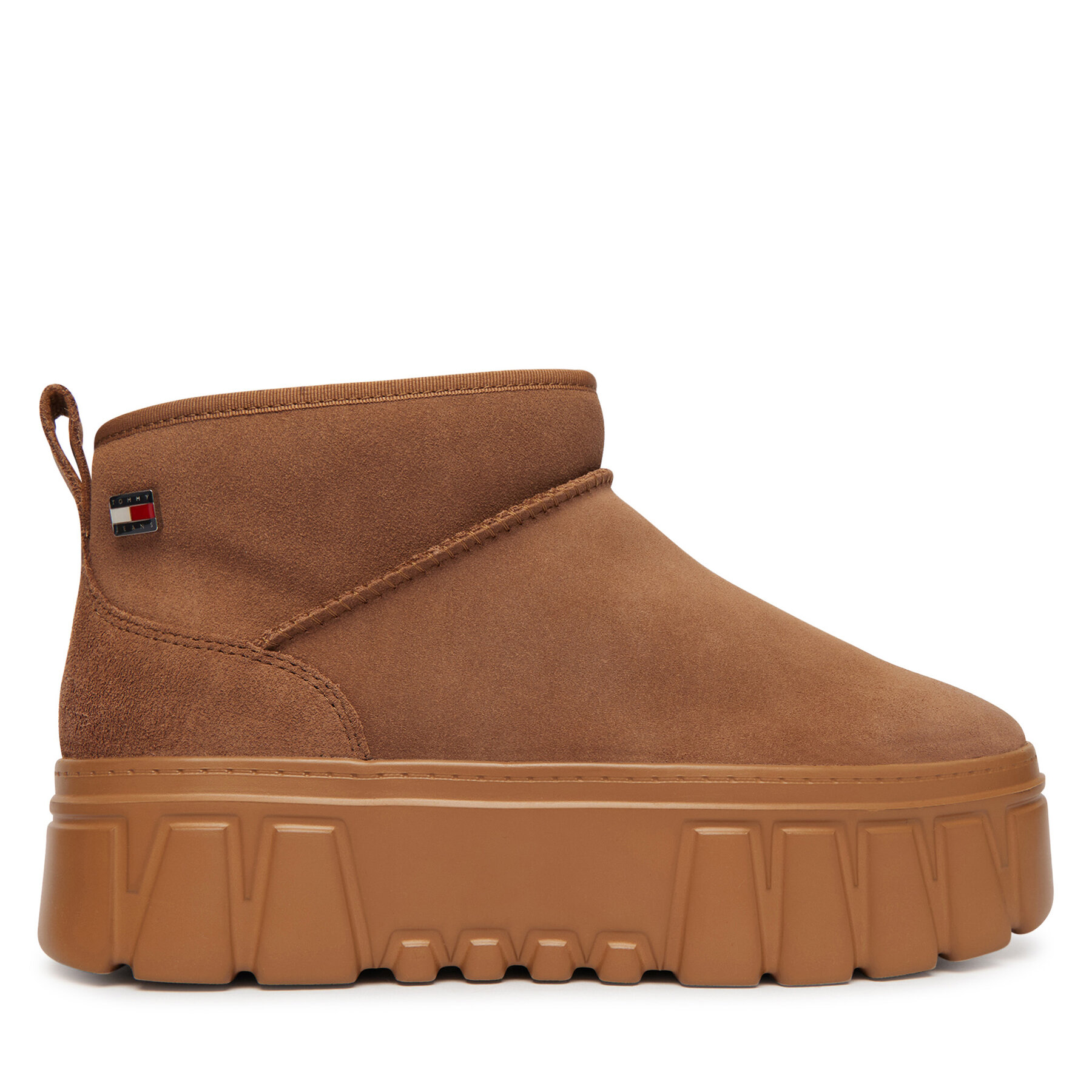 Čizme za snijeg Tommy Jeans Tjw Suede Platform Boots Wl EN0EN03158 Svijetlo smeđa