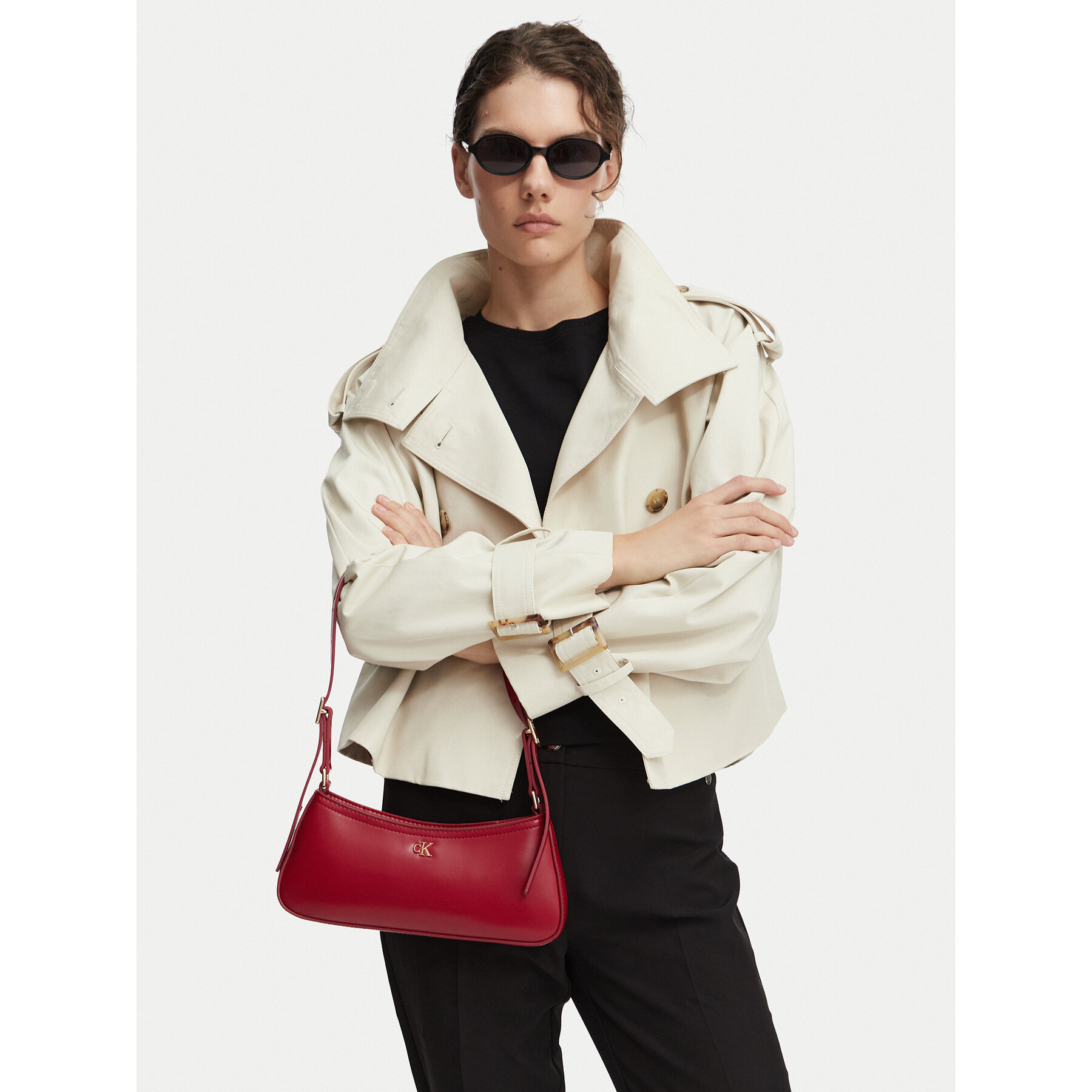 Ročna torba Calvin Klein Ck Small Shoulder Bag LV04F3170G Bordo rdeča