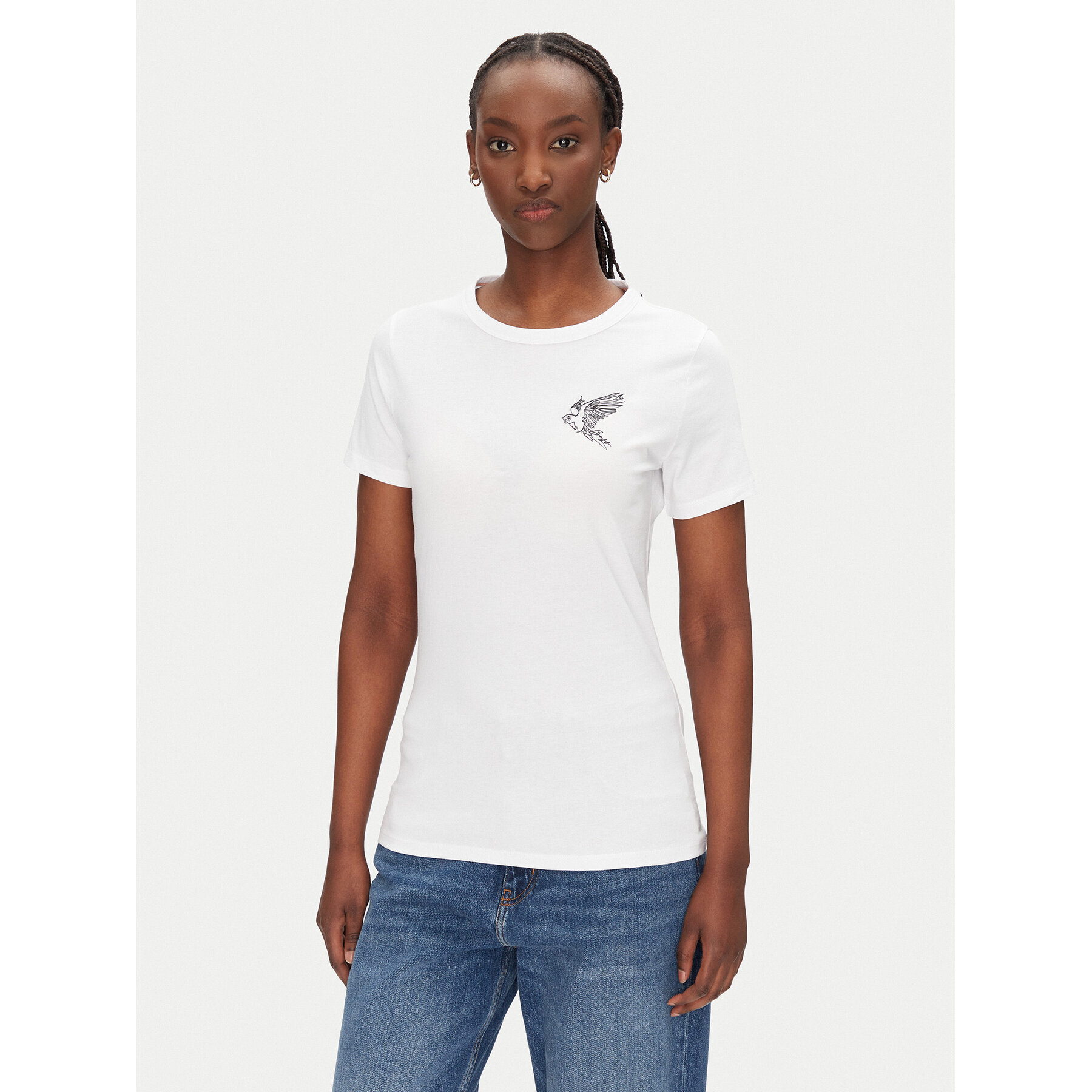 BOSS Marškinėliai C_Elogo_21 50540260 Balta Slim Fit