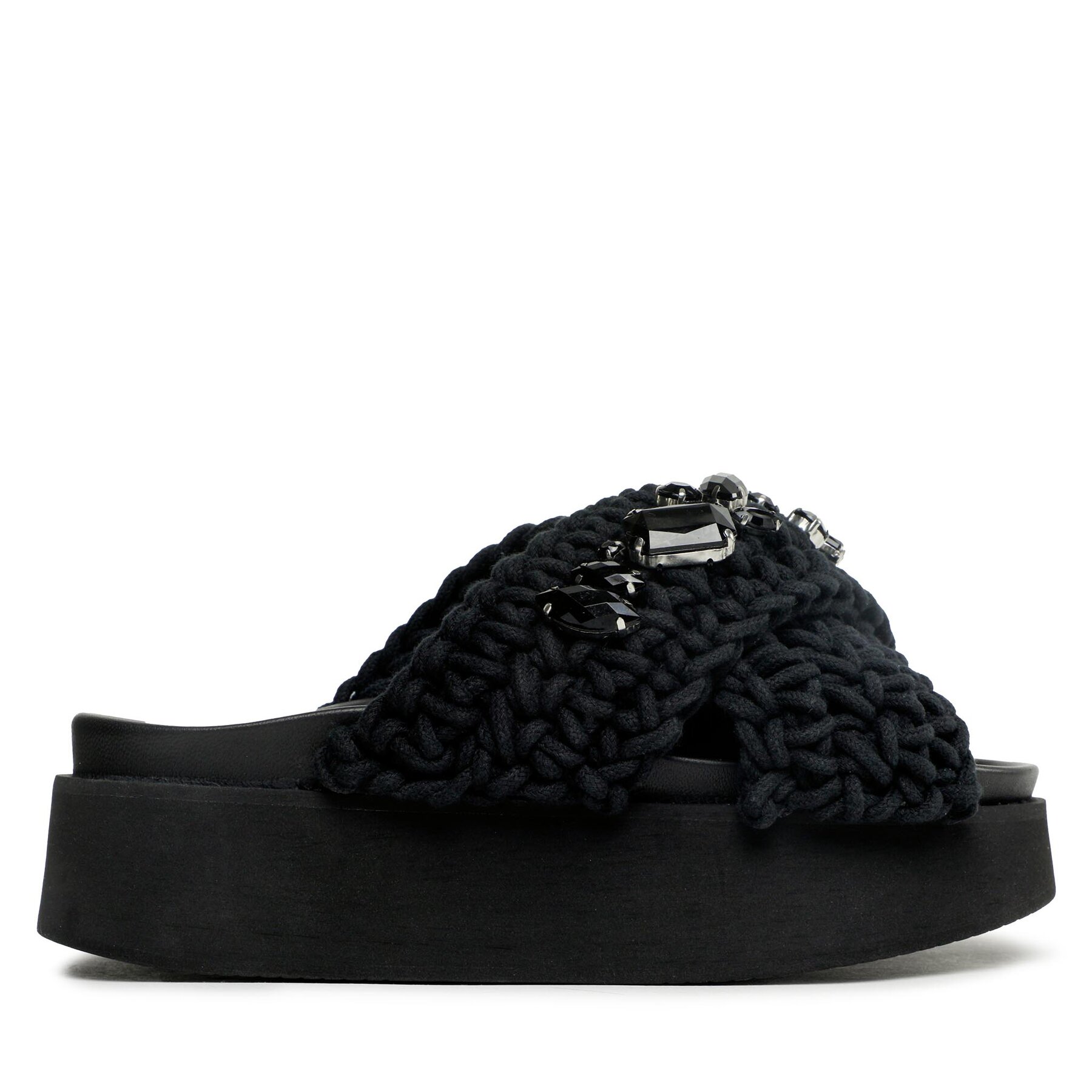 Papucs Inuikii Woven Stones 70103-106 Fekete
