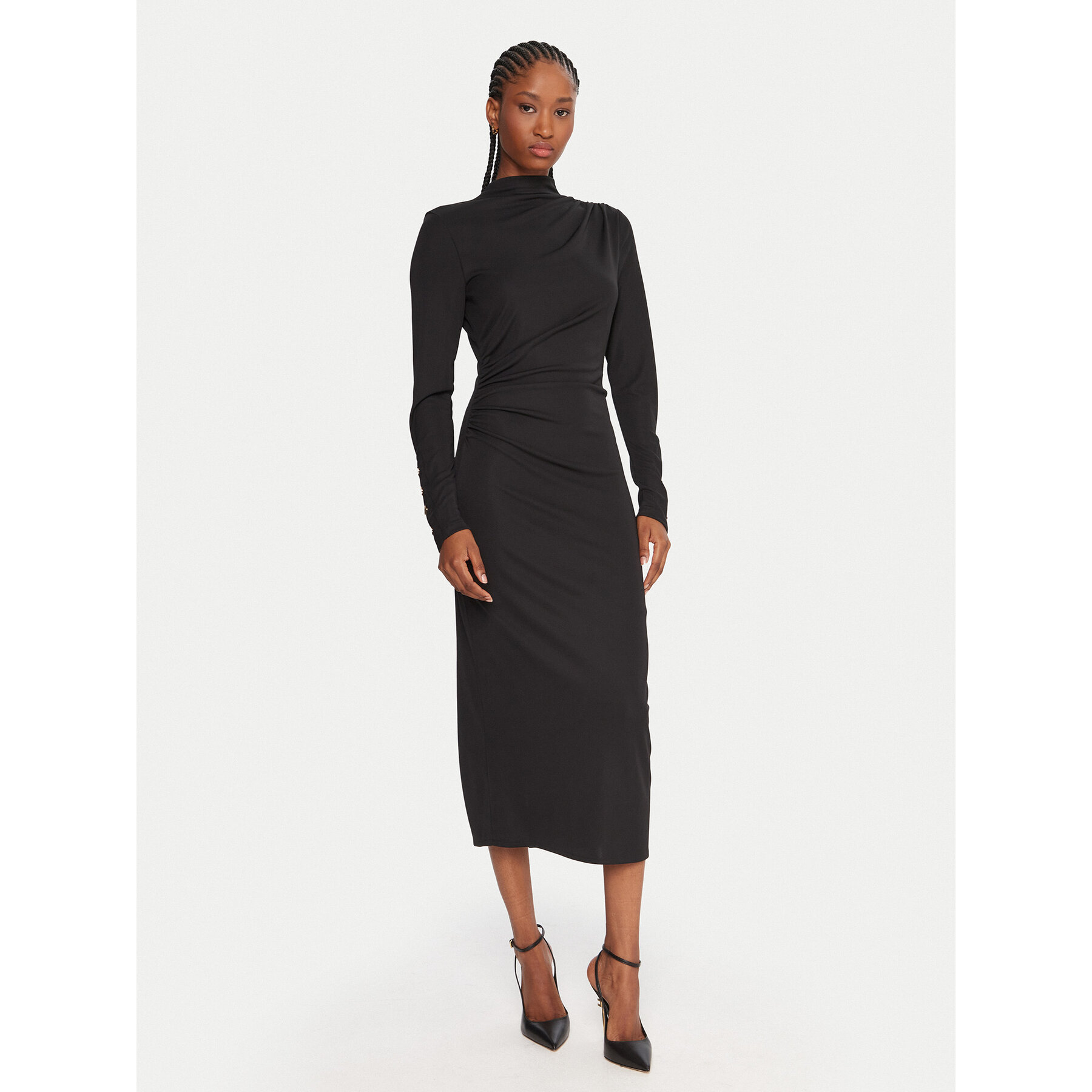Fracomina Coctailkleid FS25WD2007W62601 Schwarz Slim Fit