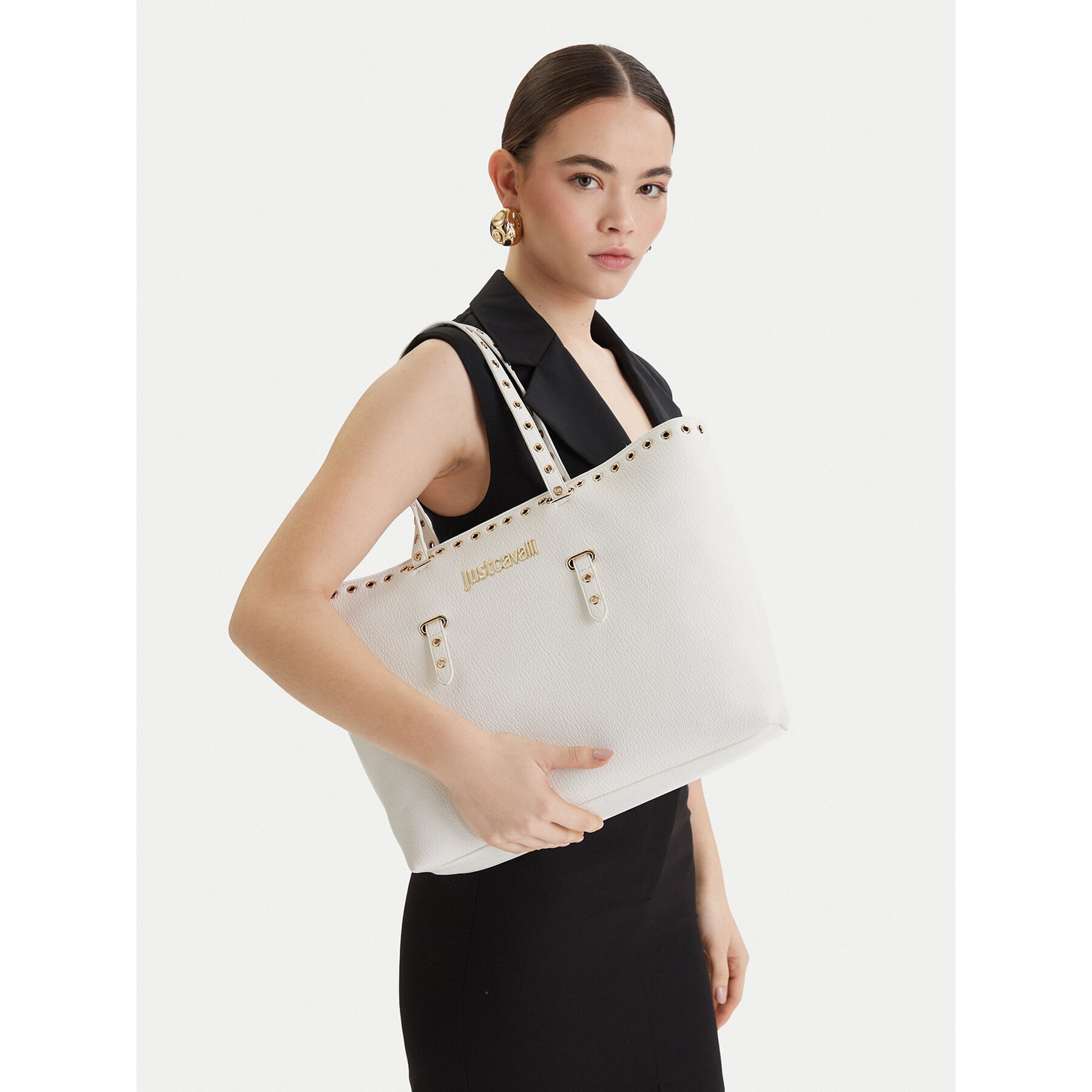 Τσάντα Just Cavalli 80RA4BU1 ZSB81 Λευκό