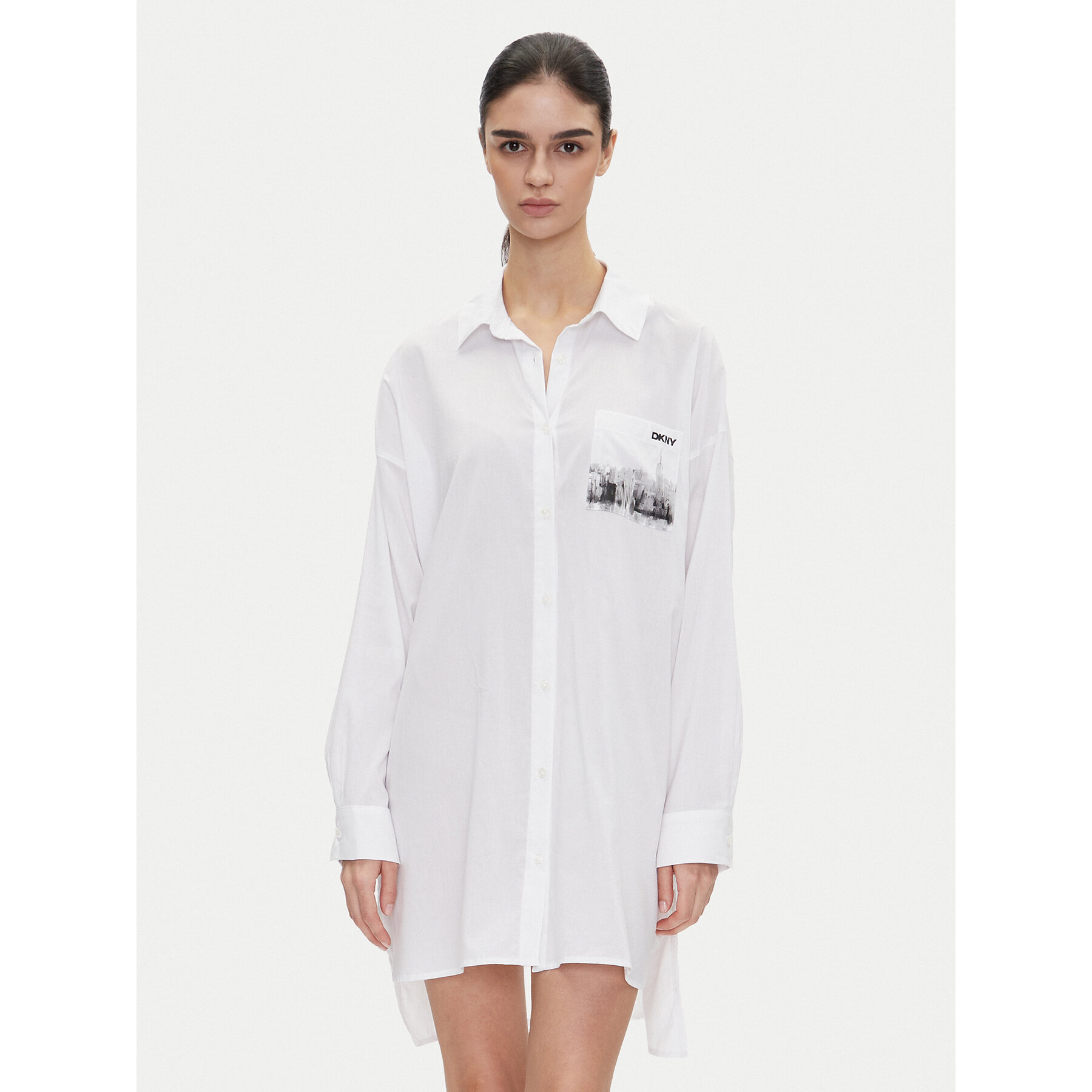 DKNY Camicia da notte YI30048 Bianco Relaxed Fit