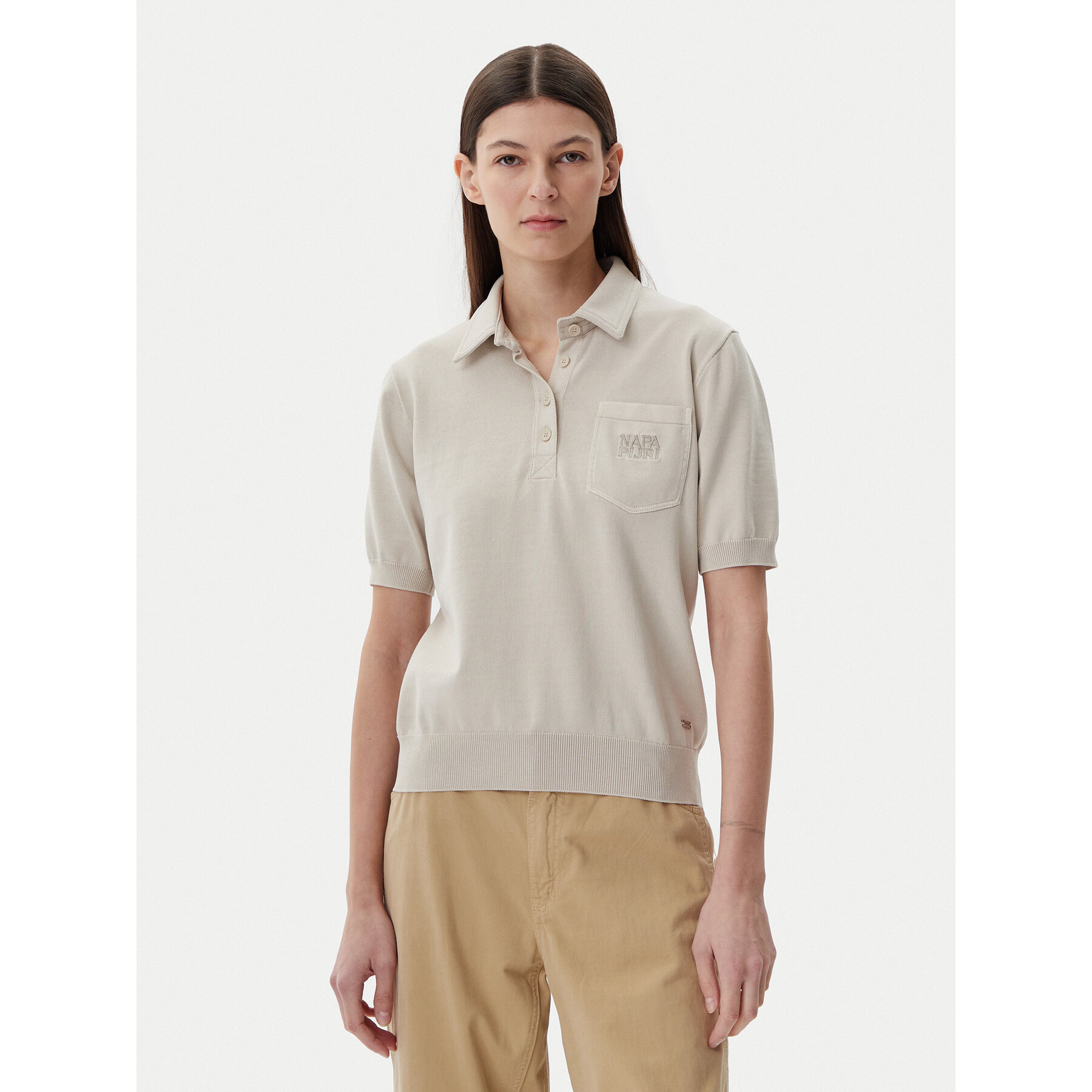 Napapijri Polo NP0A4IFJ Beige Regular Fit