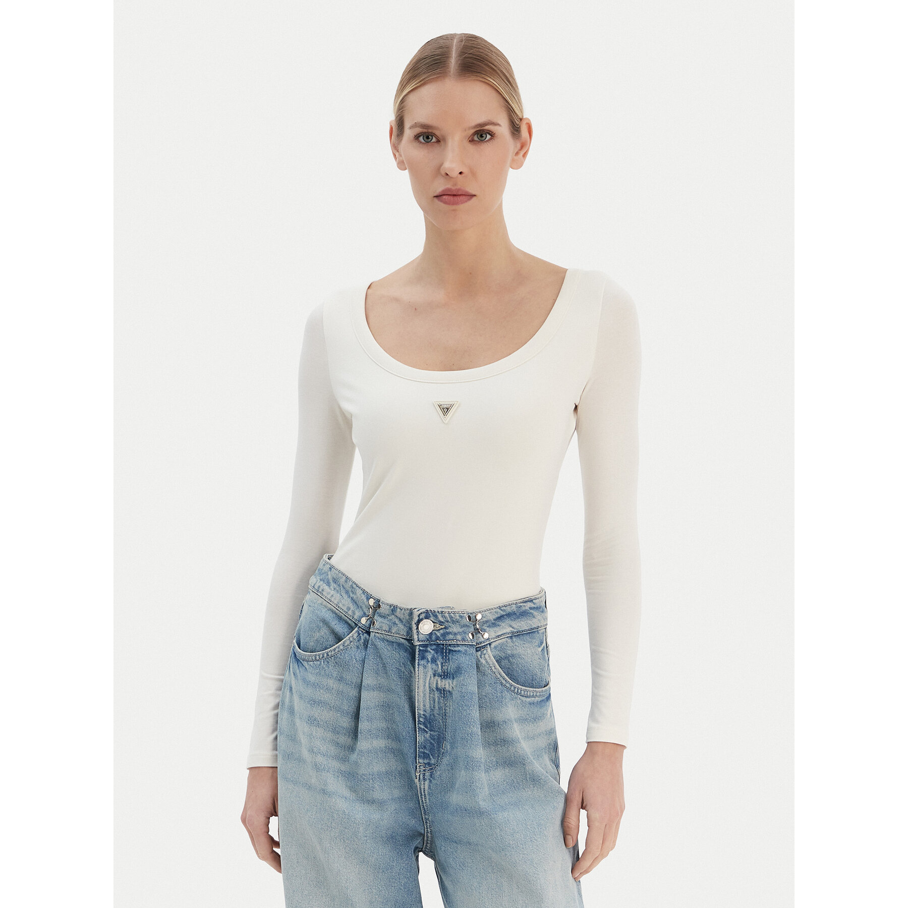 Guess κορμάκι V4YP07 J1314 Εκρού Slim Fit