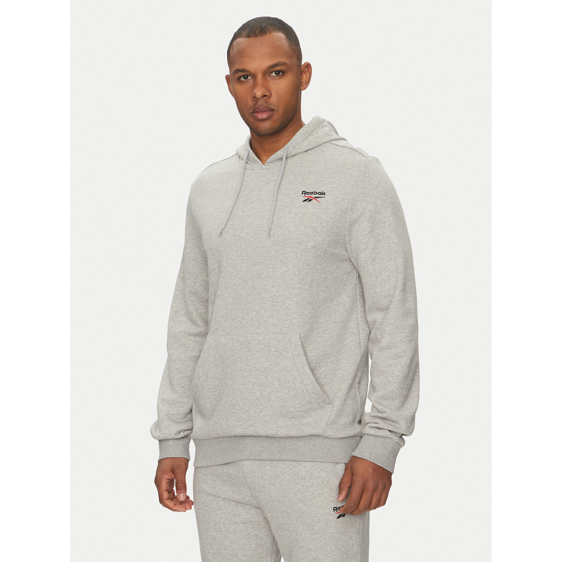 Reebok Majica dugih rukava 100221785 Siva Regular Fit