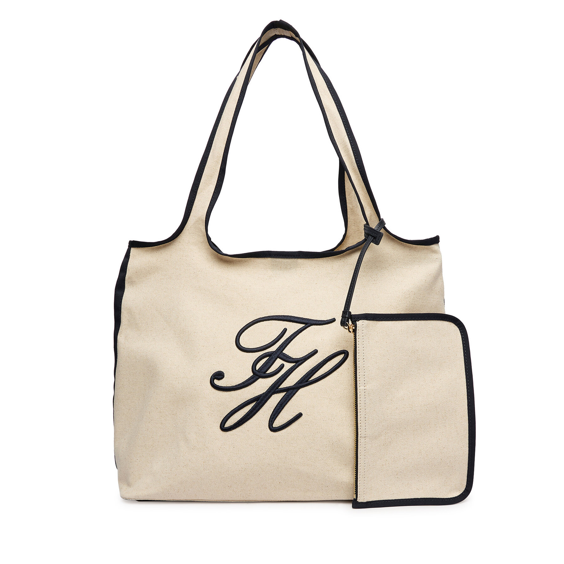 Geantă Tommy Hilfiger Th Summer Tote Canvas AW0AW18398 Alb
