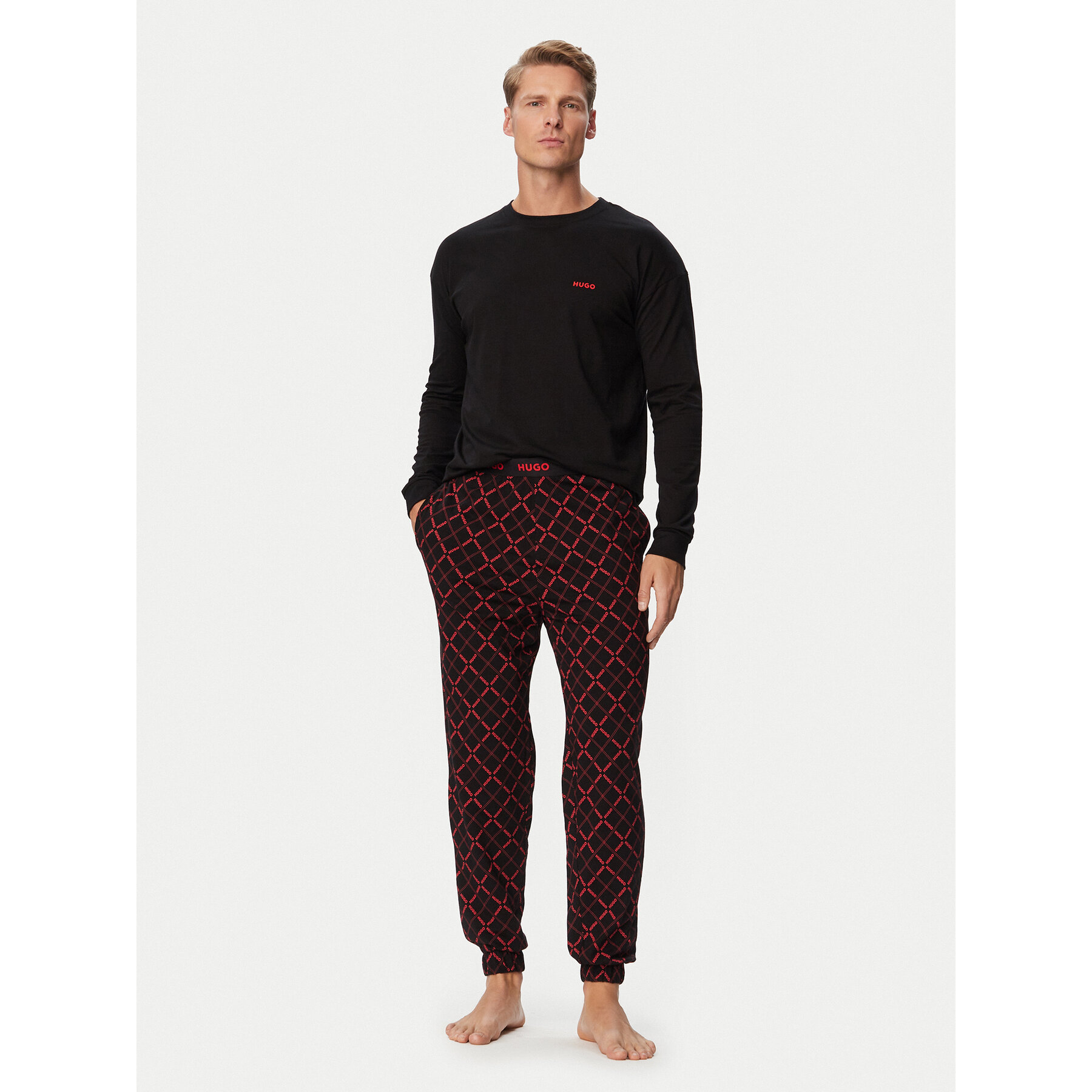 HUGO Pyjama Elion 50570947 Schwarz Relaxed Fit