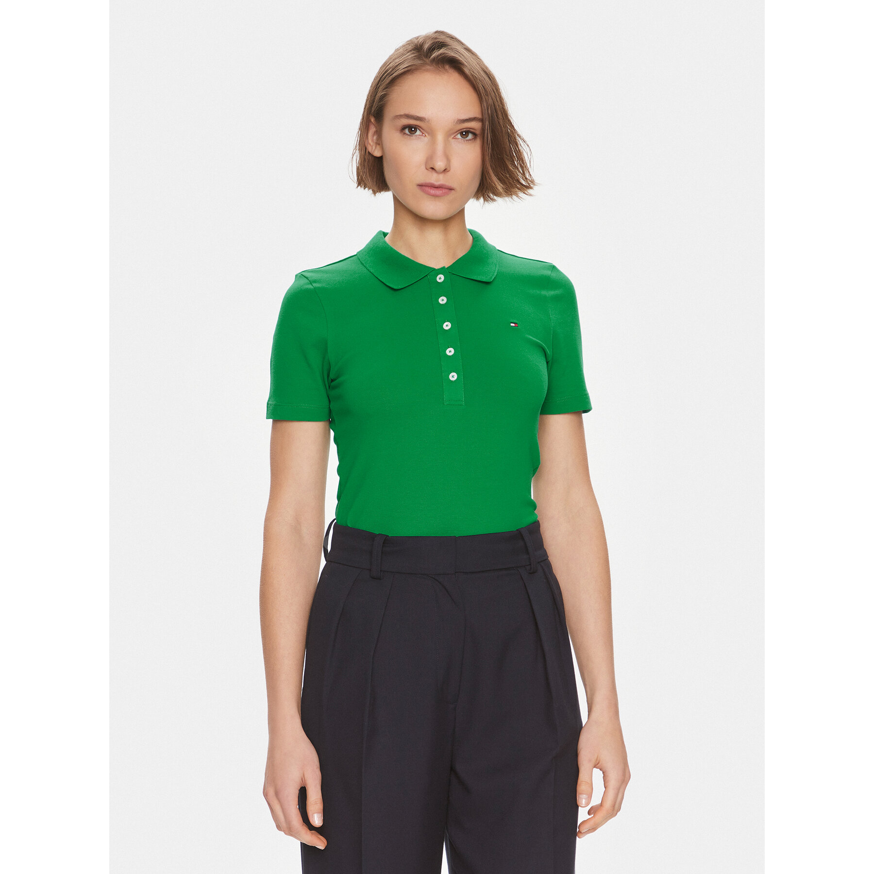 Tommy Hilfiger Polo 1985 WW0WW37823 Πράσινο Slim Fit