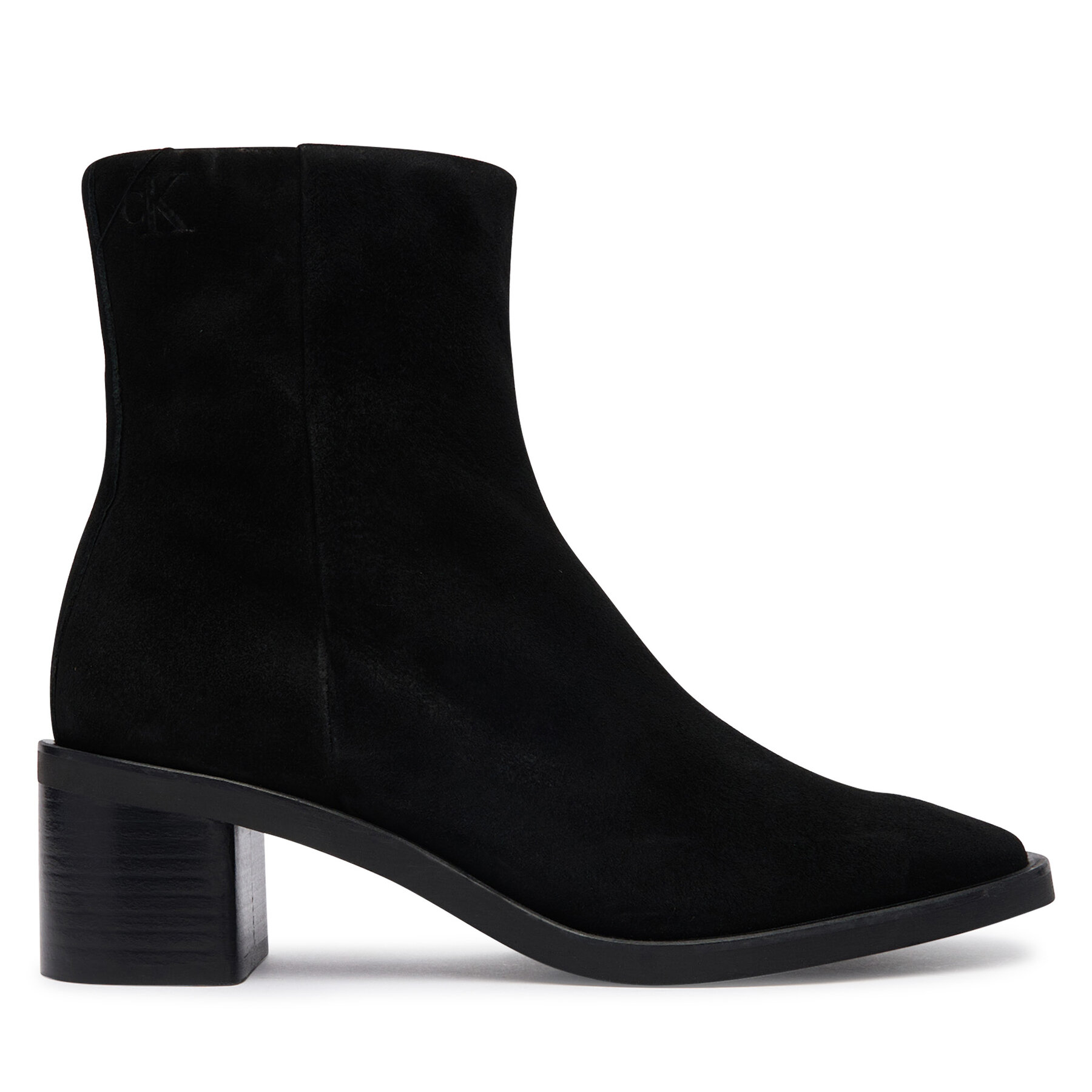 Боти Calvin Klein Block Heel Ank Boot Suede HW0HW03221 Черен