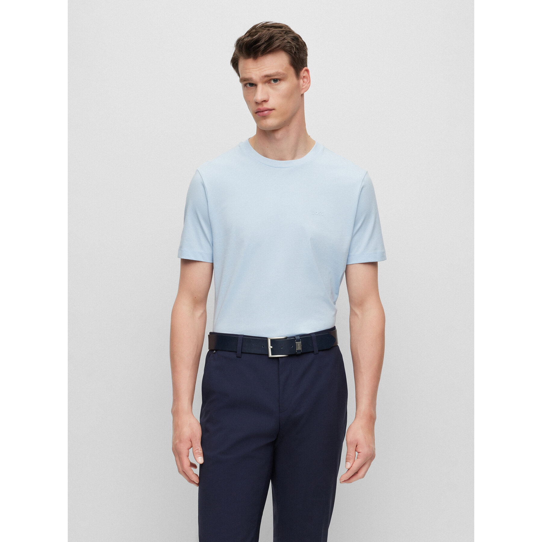 Boss T-shirt Thompson 50468347 Svijetloplava Regular Fit