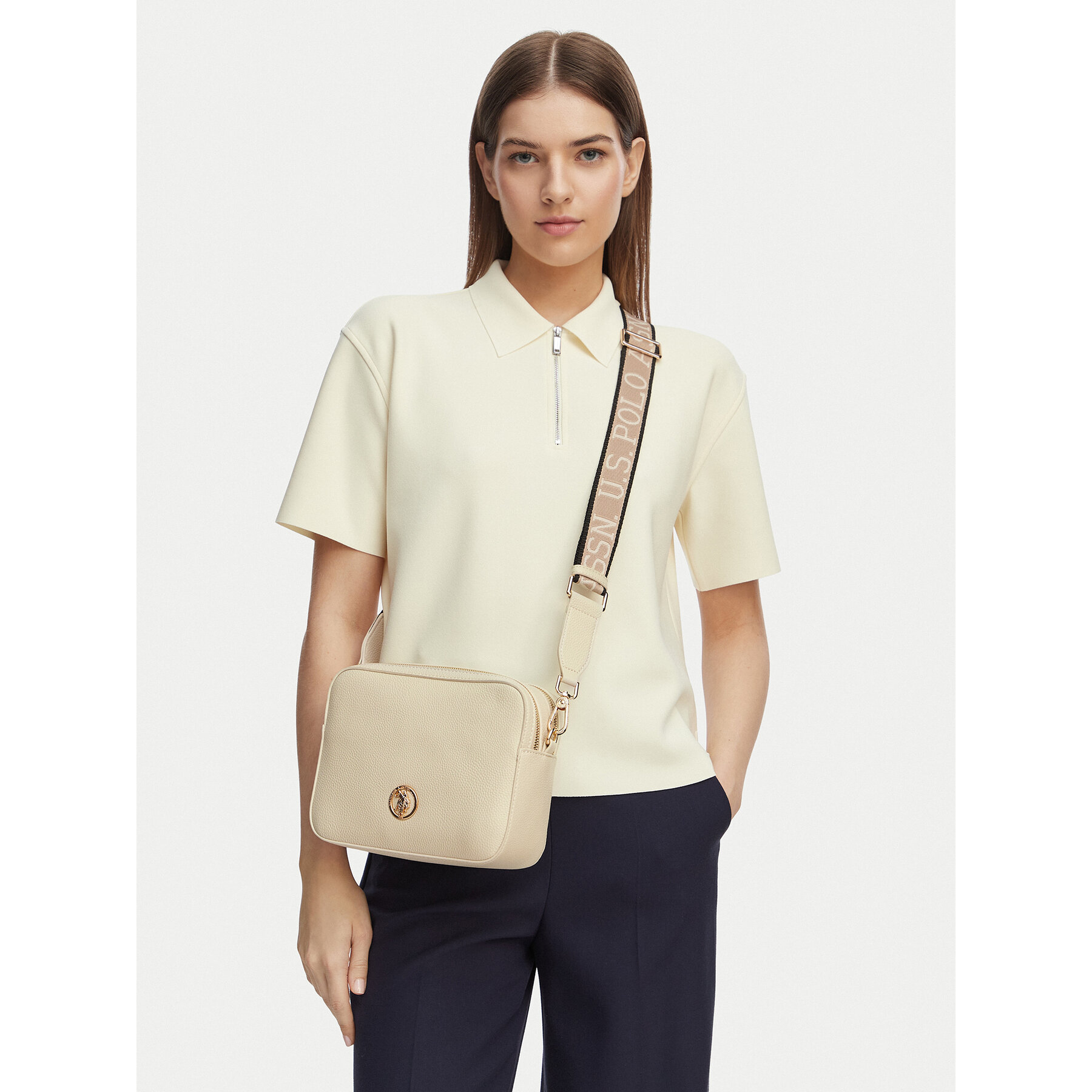 Kabelka U.S. Polo Assn. BIUXT8580WVP Béžová