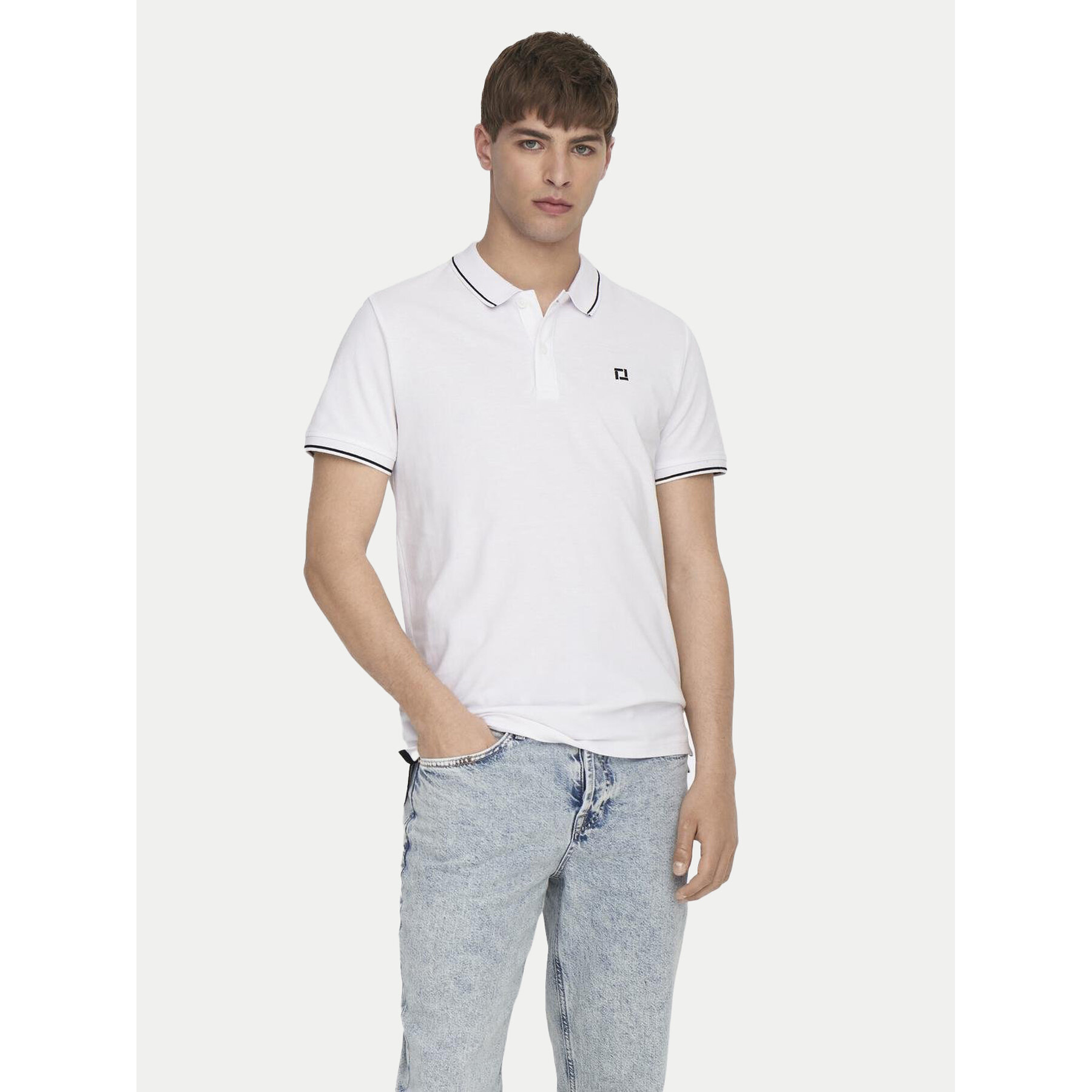 Only & Sons Polo Fletcher 22024827 Λευκό Regular Fit