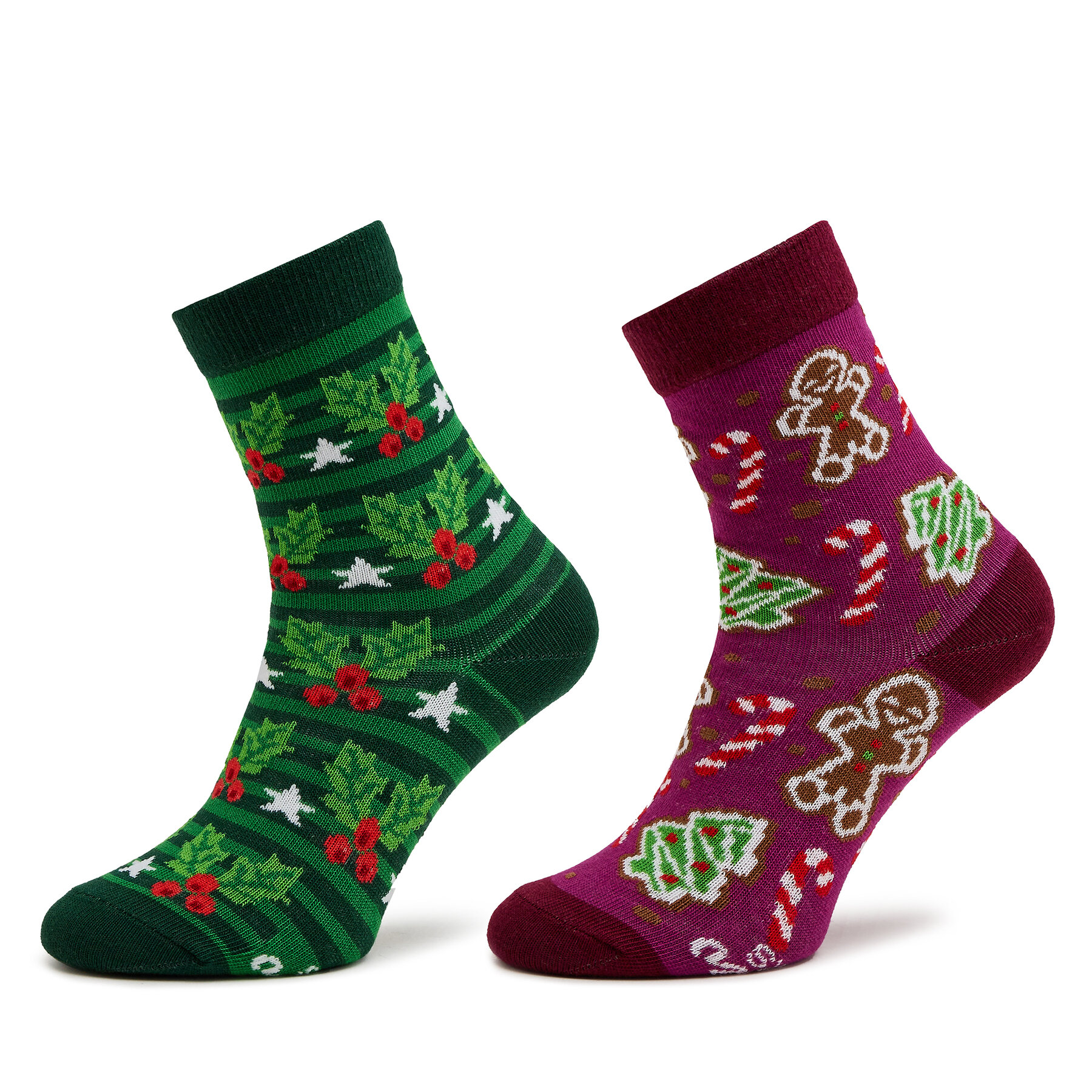 Set 2 parov otroških visokih nogavic Rainbow Socks Xmas Socks Balls Kids Gift Pak 2 Pisana