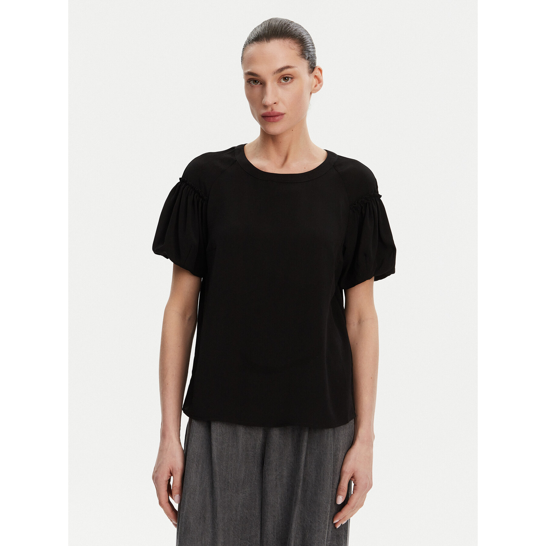 French Connection Bluse 72LZP Schwarz Regular Fit