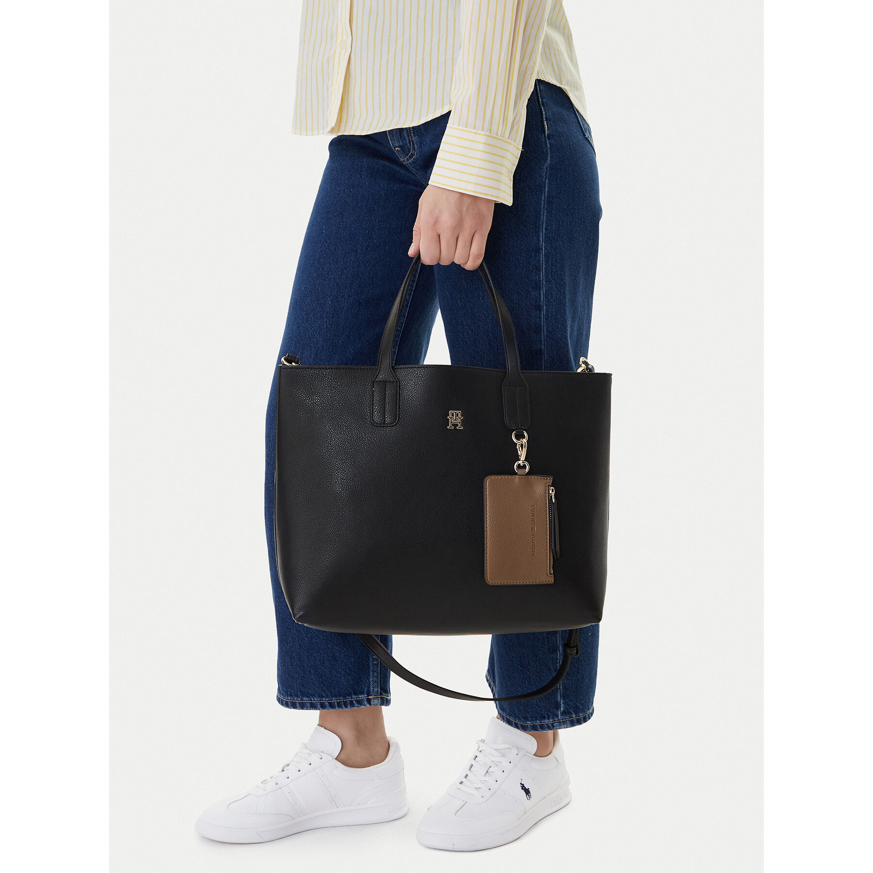Geantă Tommy Hilfiger Th Icon Satchel AW0AW18122 Negru
