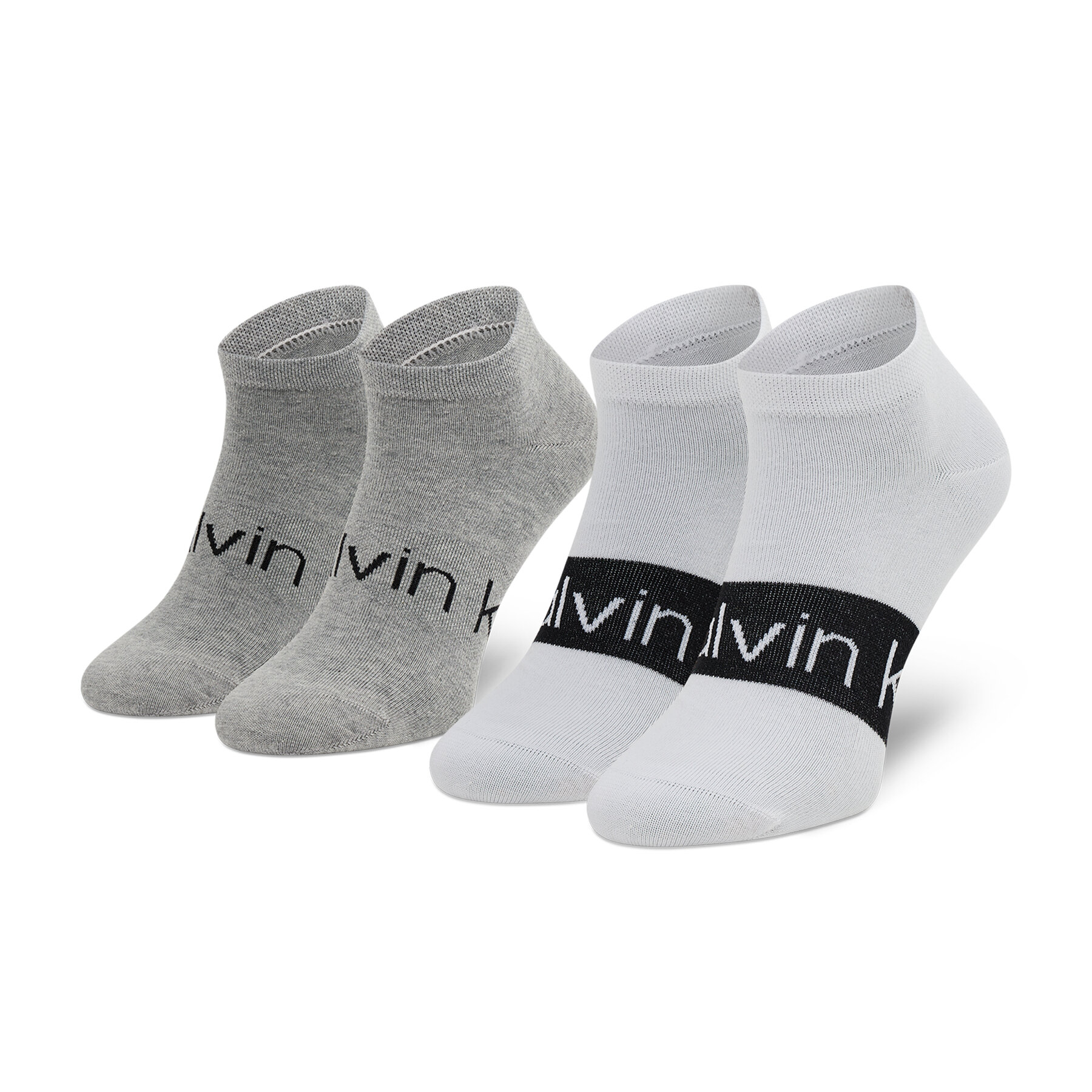 Lot de 2 paires de chaussettes basses homme Calvin Klein 701218712 Gris